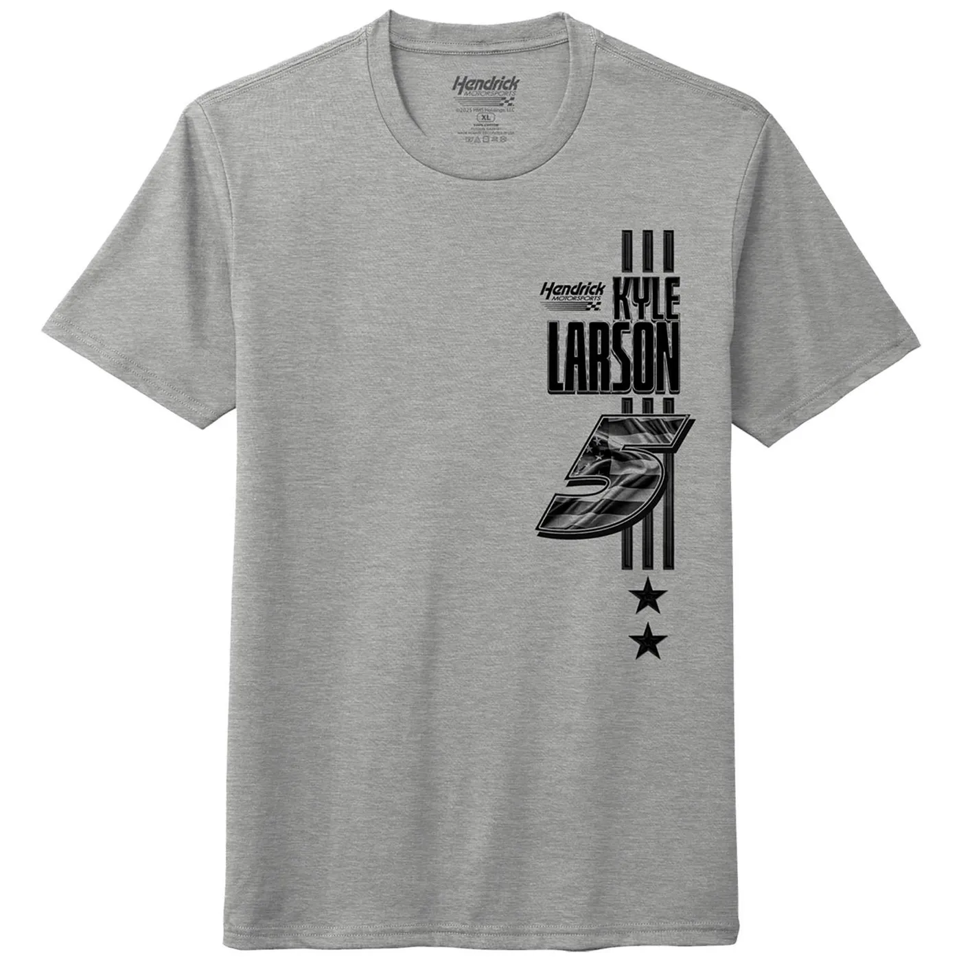 Hendrick Motorsports Kyle Larson #5 Grey Flag and Stars T-shirt