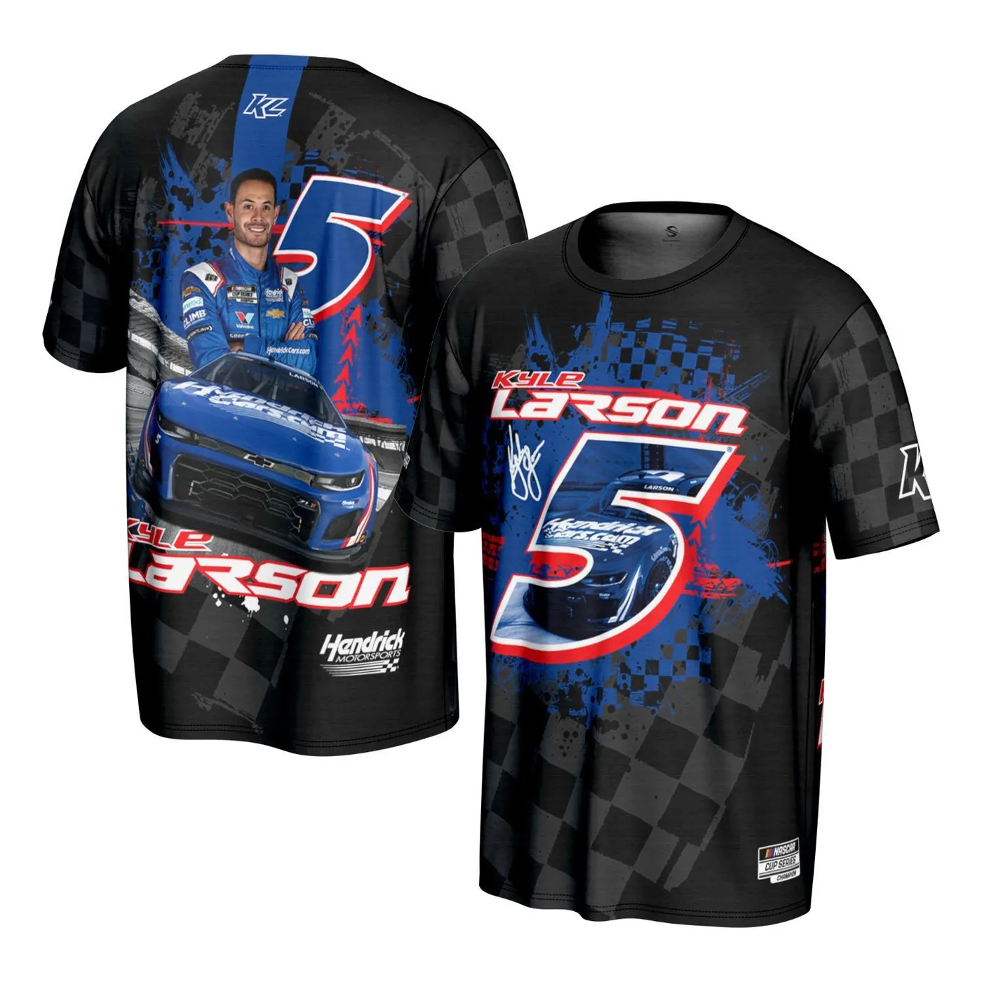 Hendrick Motorsports Kyle Larson #9 HendrickCars.com Sublimated Black T-shirt