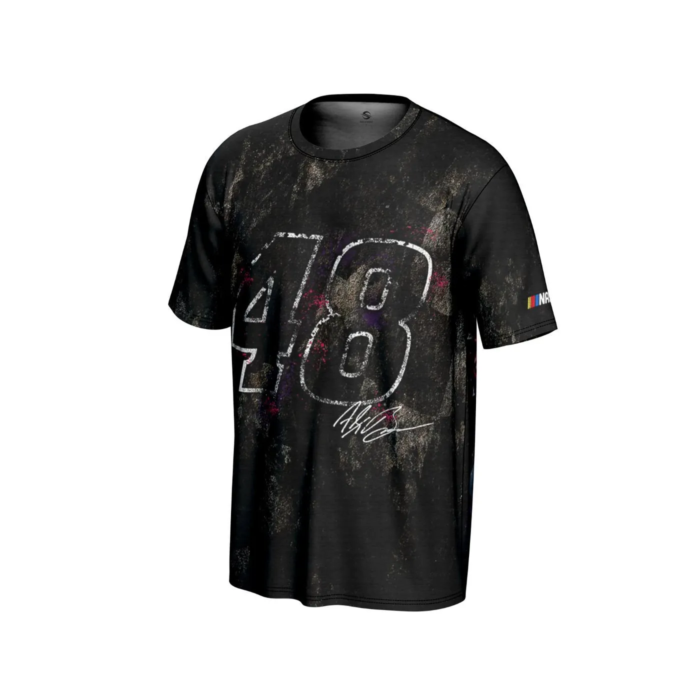 Hendrick Motorsports Alex Bowman #48 Ally Sublimated Black Asphalt T-shirt