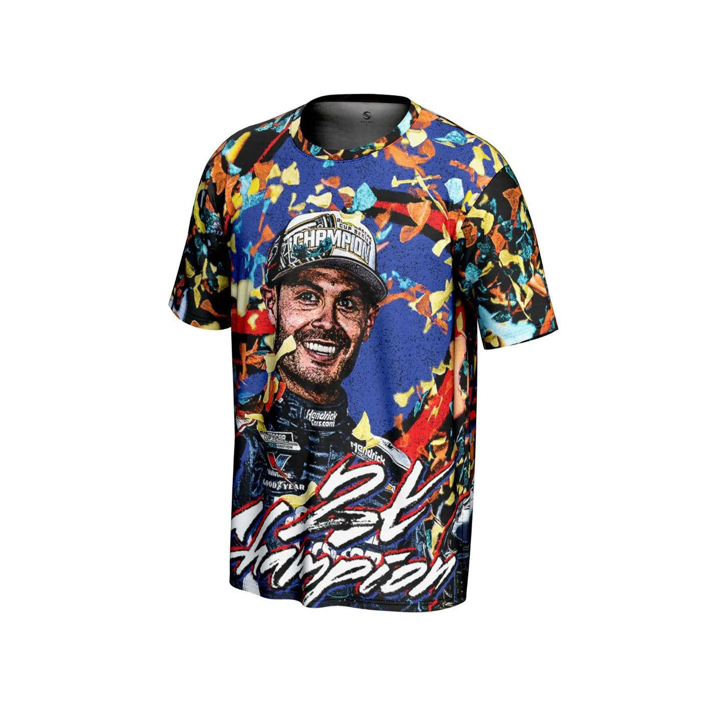 Hendrick Motorsports Kyle Larson #5 2025 2X NASCAR Champion Confetti Sublimated T-shirt