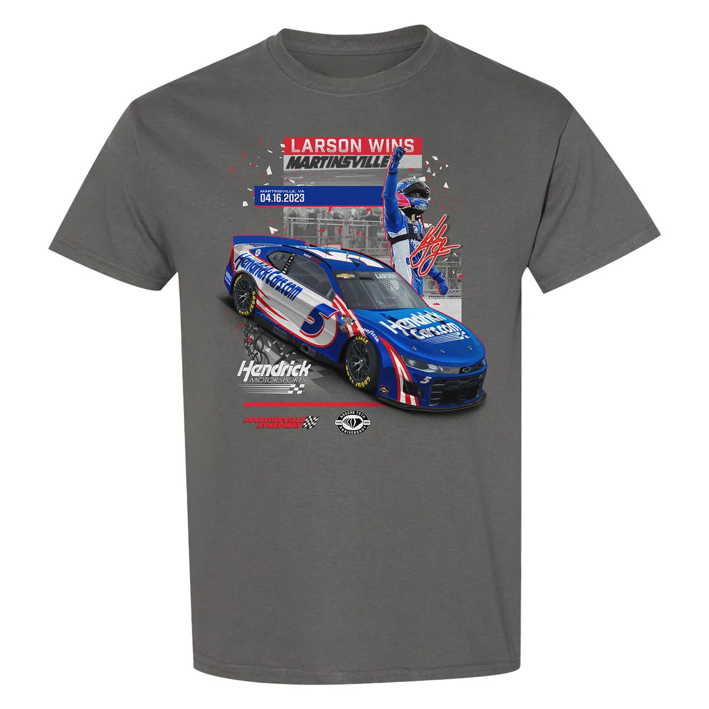 Hendrick Motorsports Kyle Larson Martinsville 2023 Spring  RACE WIN T-shirt