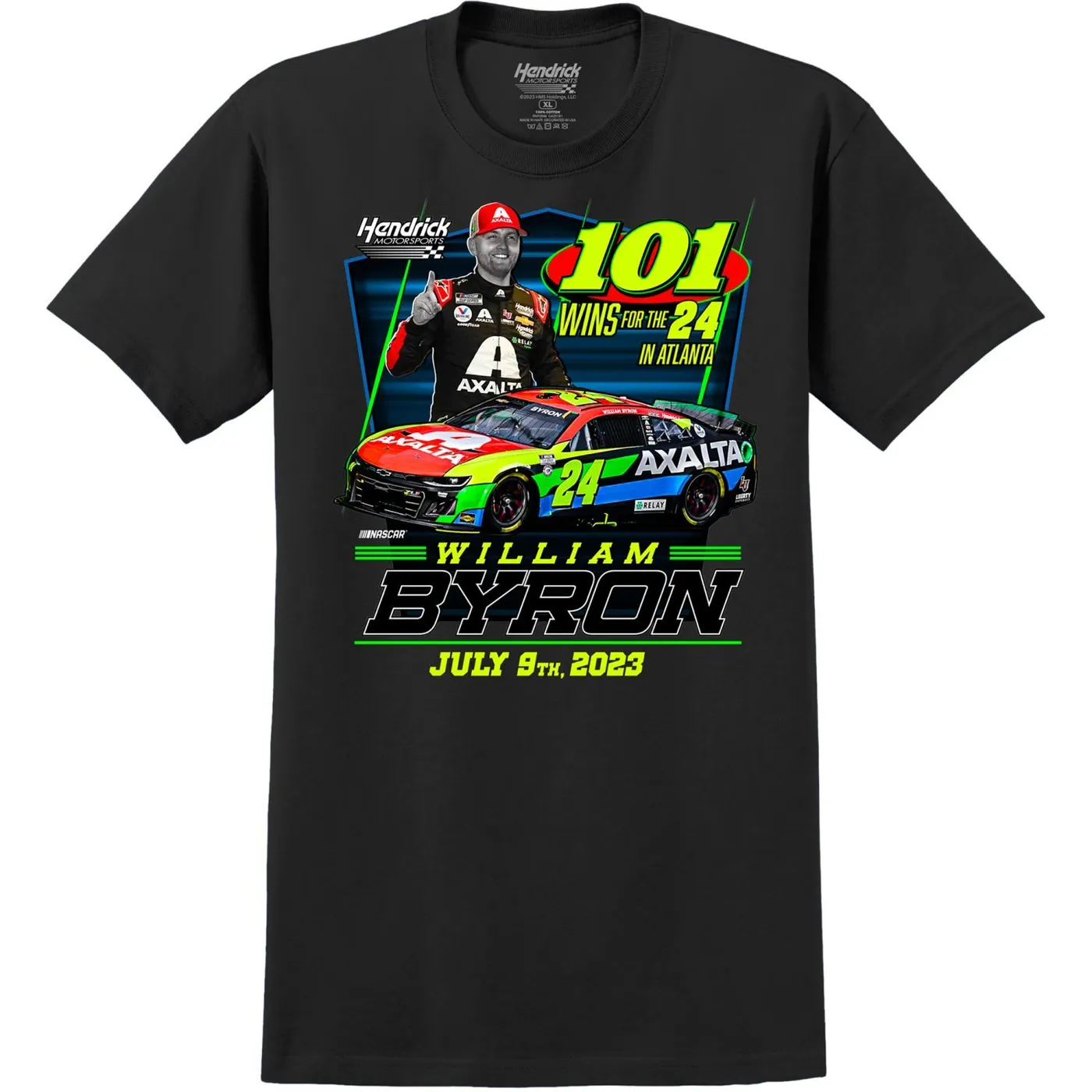 Hendrick Motorsports William Byron #24 2023 Atlanta Summer RACE WIN T-shirt