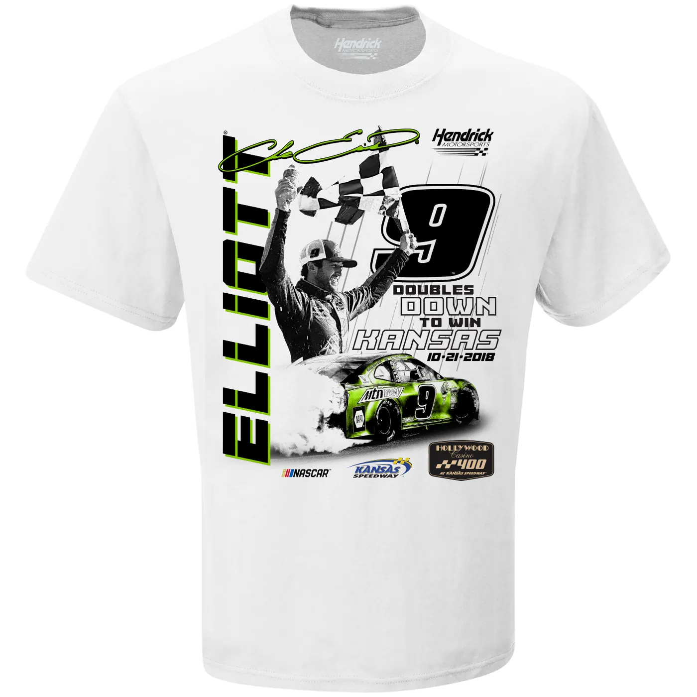 Hendrick Motorsports Chase Elliott Hollywood Casino 400 RACE WIN T-shirt