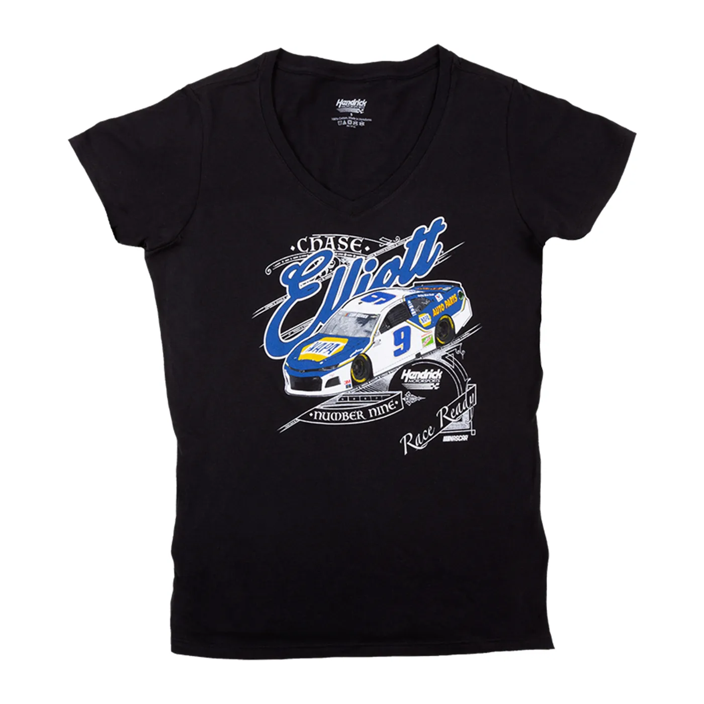 Hendrick Motorsports Chase Elliott #9 2020 Short Sleeve Ladies Black V-Neck Car Tee