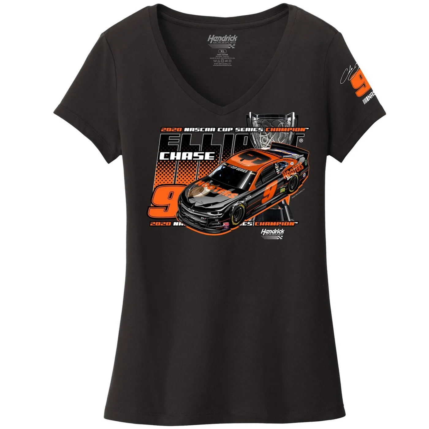 Hendrick Motorsports Chase Elliott NASCAR 2020 Champion Hooters Ladies T-shirt