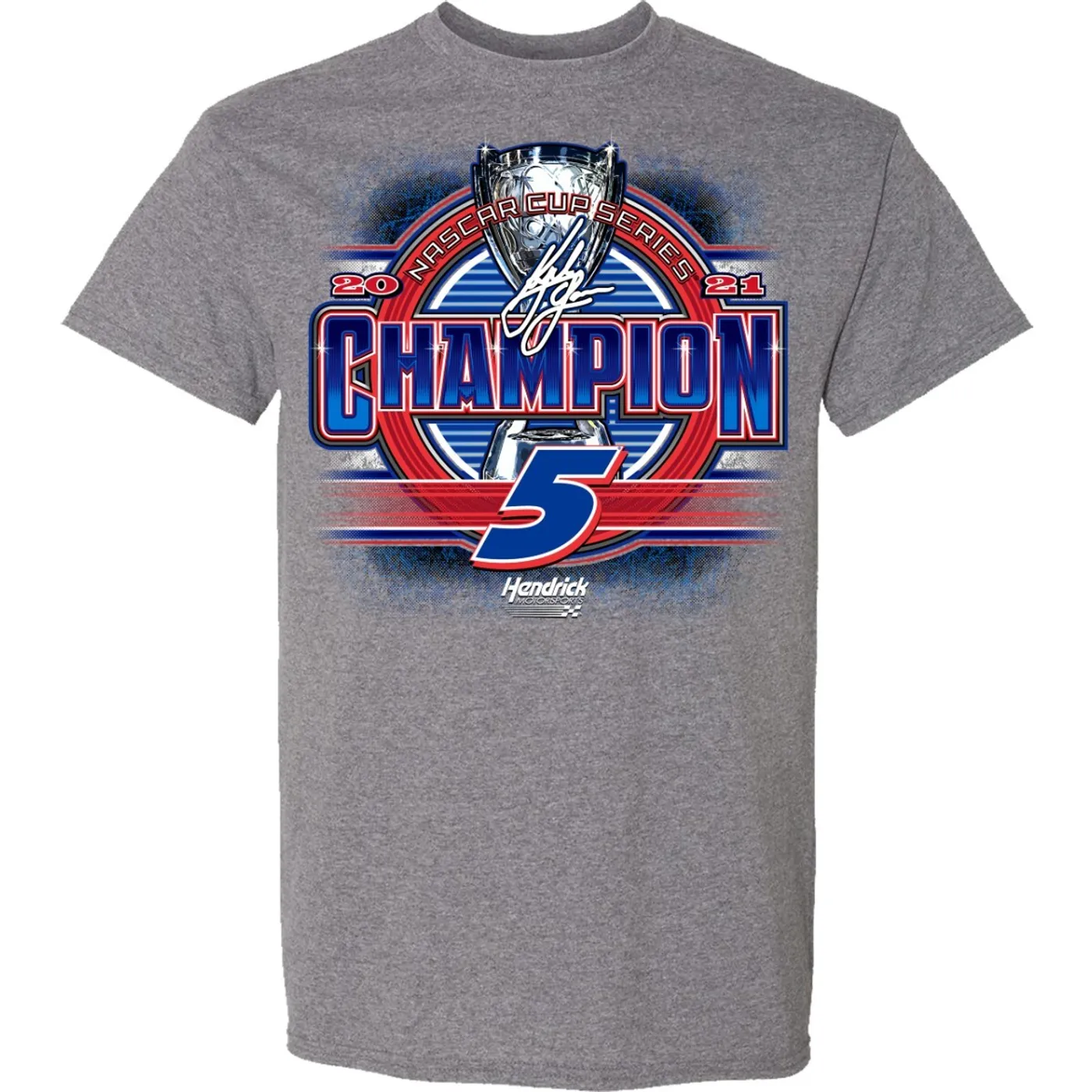 Hendrick Motorsports Kyle Larson 2021 NASCAR Championship T-shirt - Grey