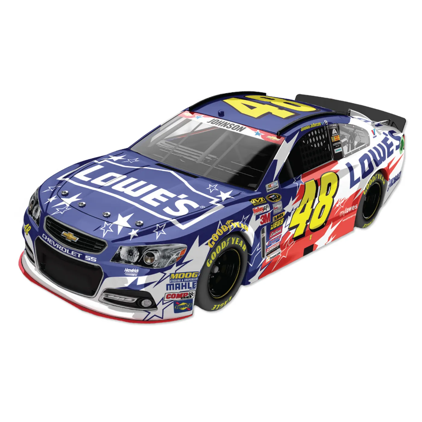 Hendrick Motorsports Jimmie Johnson - #48 Lowe's An American Salute 2014 Nascar Sprint Cup Series Diecast 1:24 Scale Color Chrome