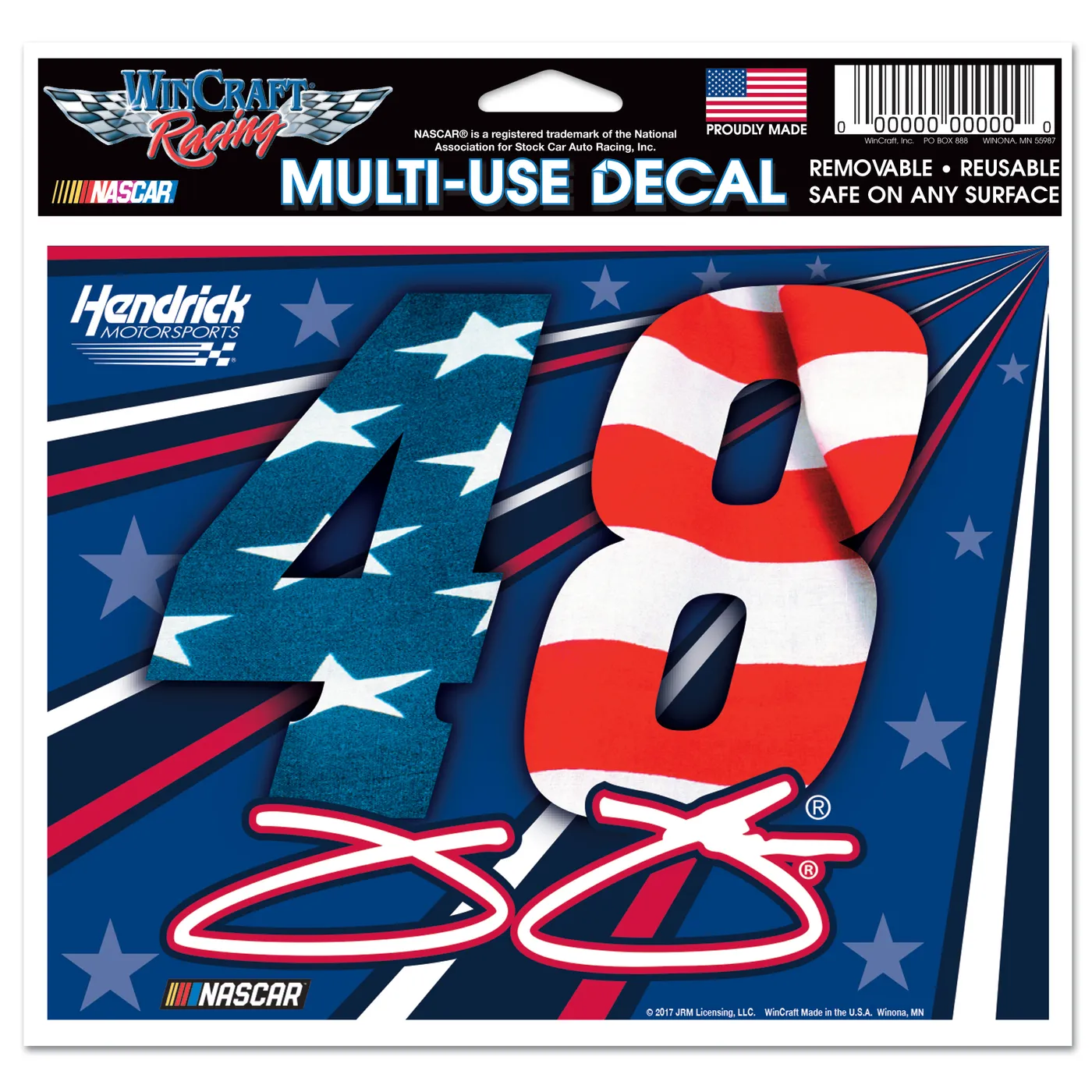 Hendrick Motorsports Jimmie Johnson #48 Patriotic Multi-Use Decal - 5" x 6"