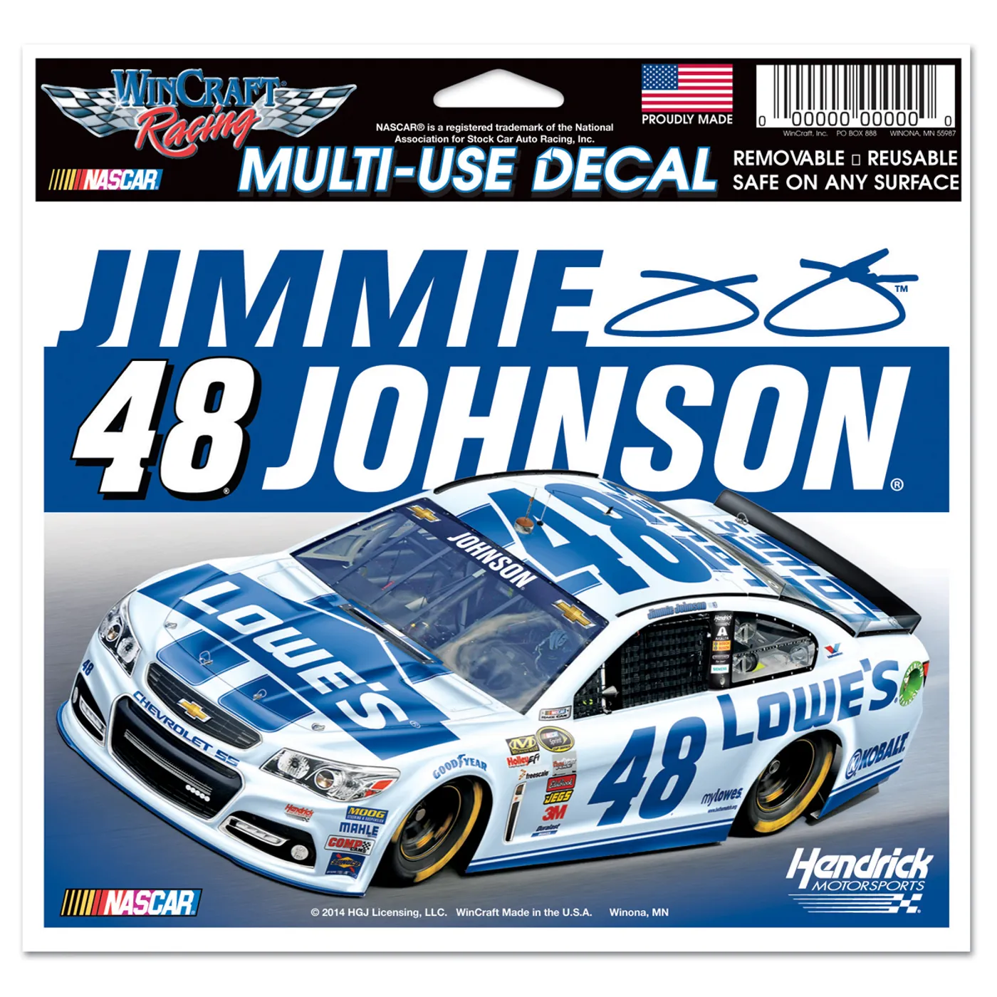 Hendrick Motorsports Jimmie Johnson-2014 5x6 ultra decal