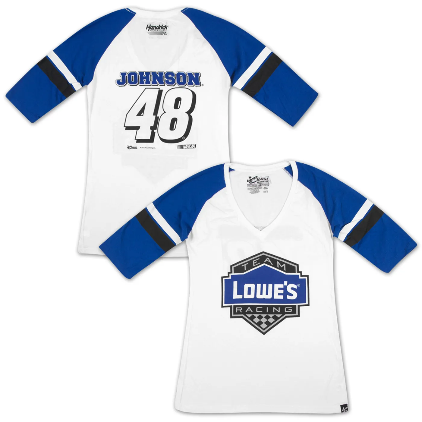 Hendrick Motorsports Jimmie Johnson #48 Lowe's Ladies Varsity Baseball Jersey T-shirt