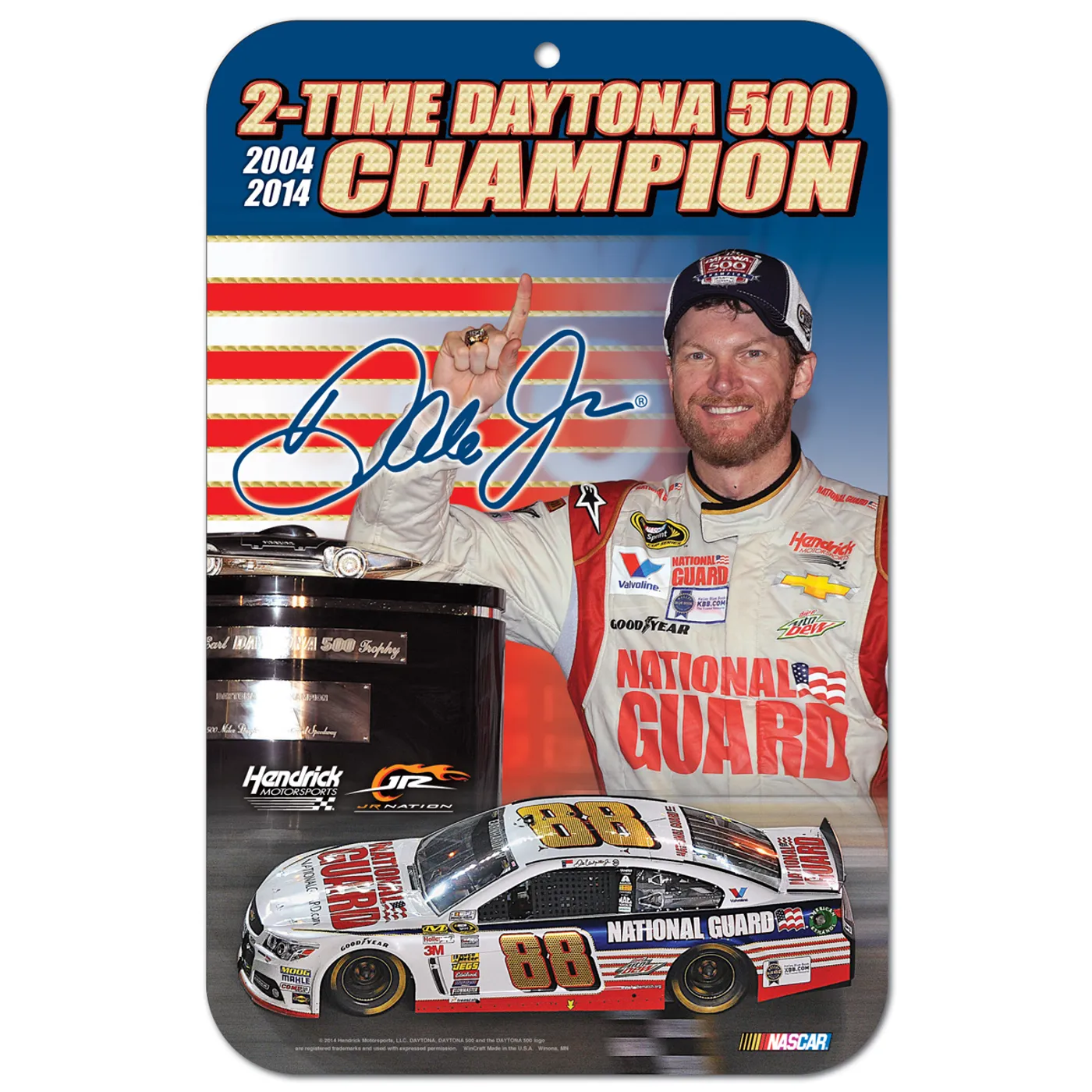 Hendrick Motorsports Dale Jr. 2014 Daytona 500 Reserved Parking Sign 11x17