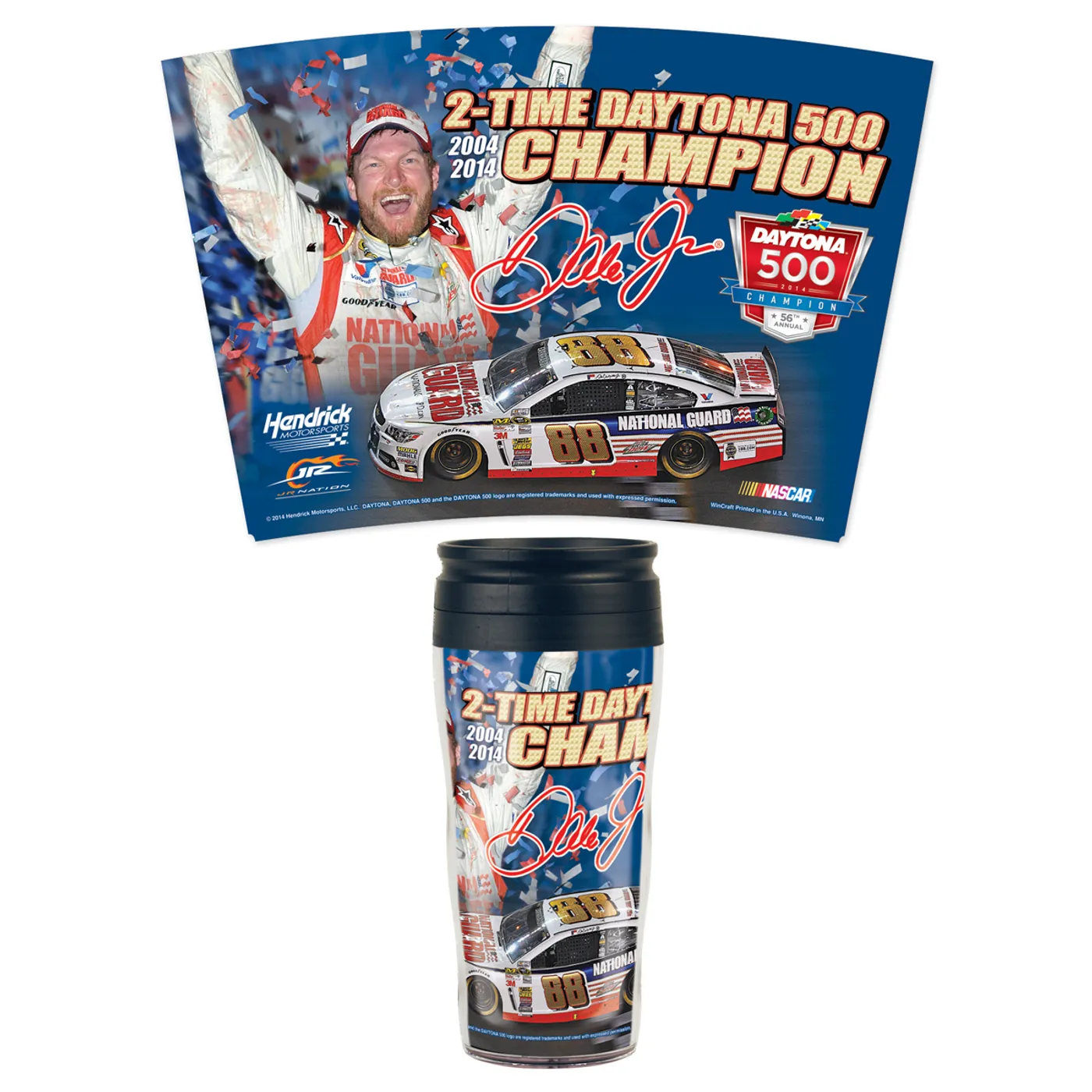 Hendrick Motorsports Dale Jr. 2014 Daytona 500 Travel Mug Contour 