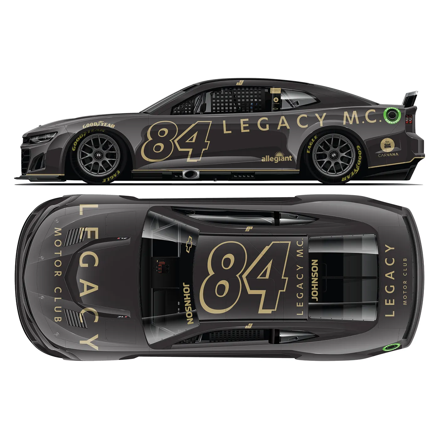AUTOGRAPHED Jimmie Johnson #84 2023 Legacy Motor Club Test Car 1:24 ELITE Die-Cast