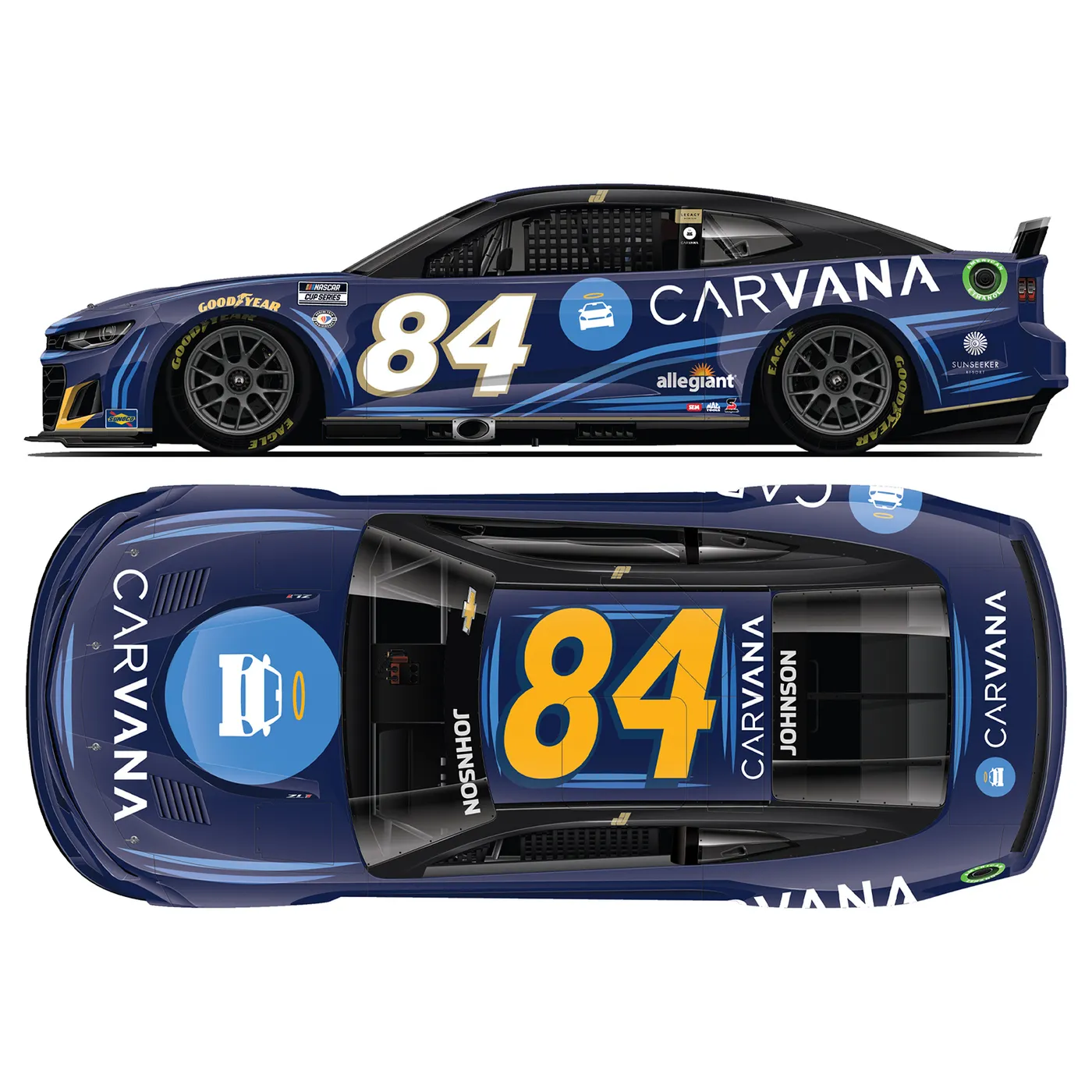 Jimmie Johnson #84 2023 Carvana 1:24 HO Die-Cast