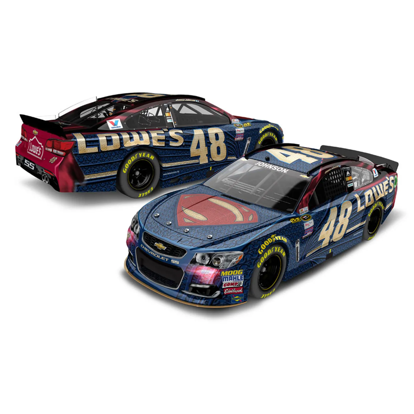Jimmie Johnson #48 2016 AUTO CLUB 400 Race Win Superman 1:64 Diecast