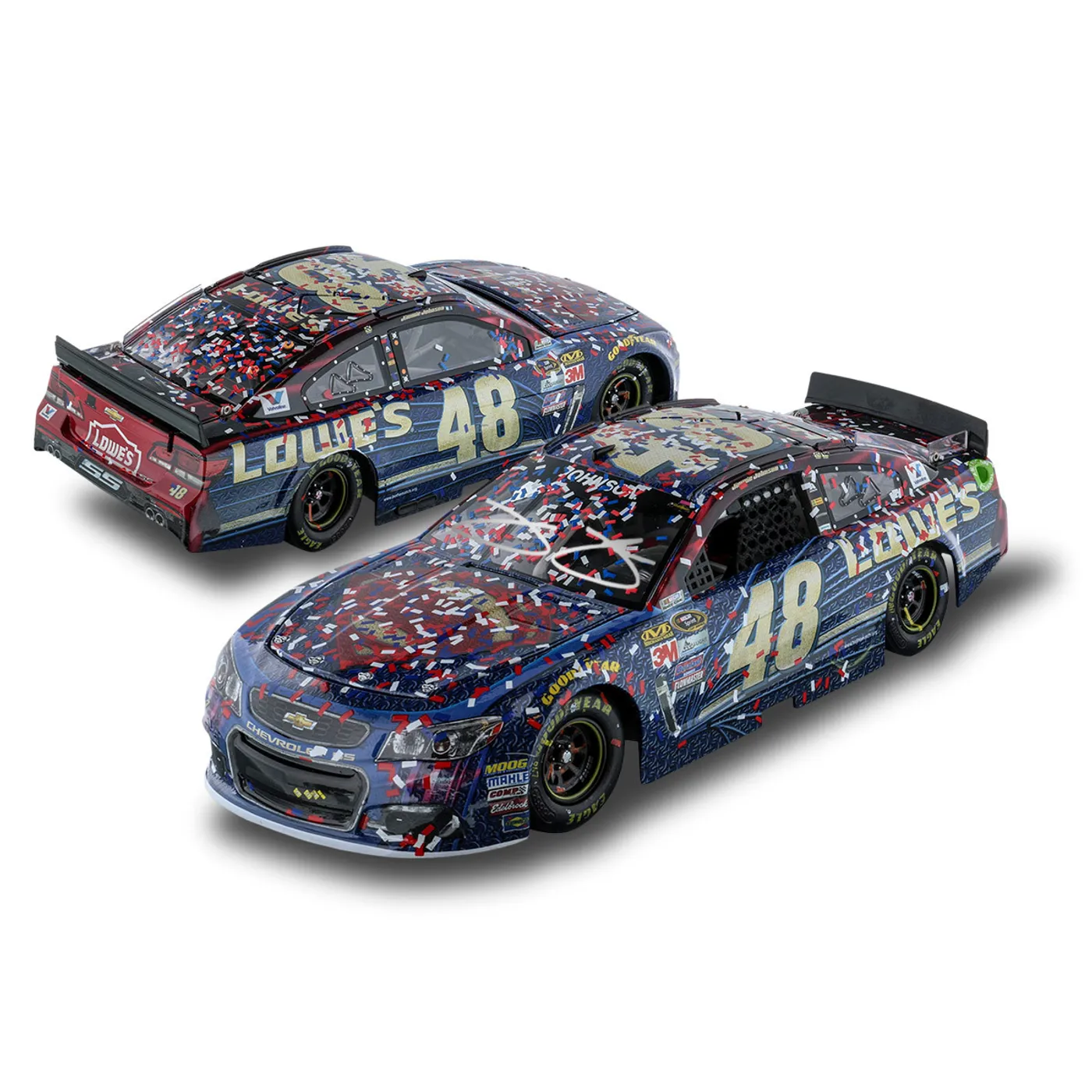AUTOGRAPHED Jimmie Johnson #48 2016 AUTO CLUB 400 Race Win Superman 1:24 Diecast