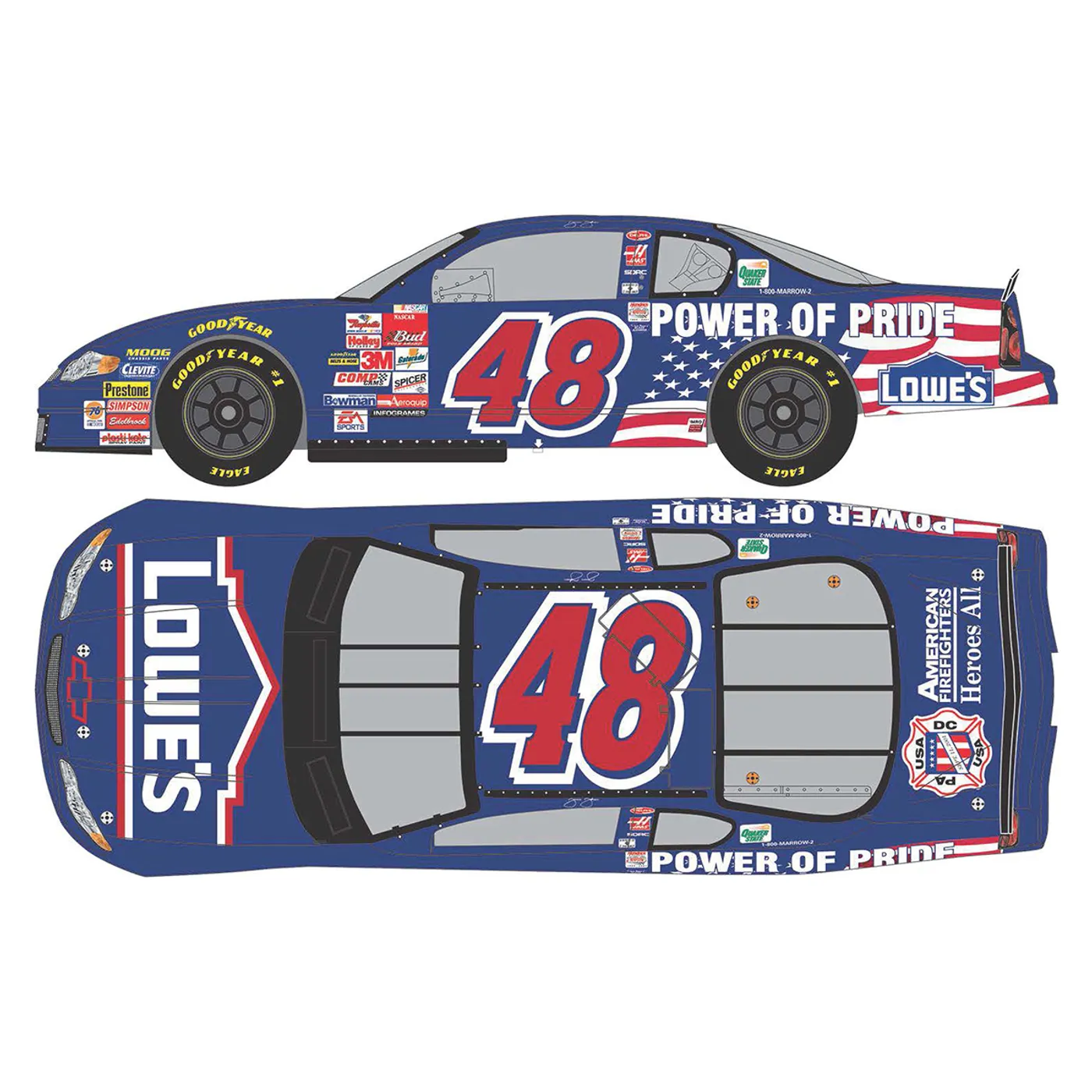 Jimmie Johnson #48 Lowe's Power of Pride 1st Career Start 1:64 - Die Cast