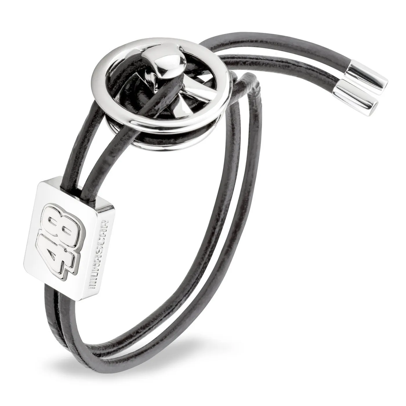 Jimmie Johnson Leather Cord Bracelet with Steering Wheel