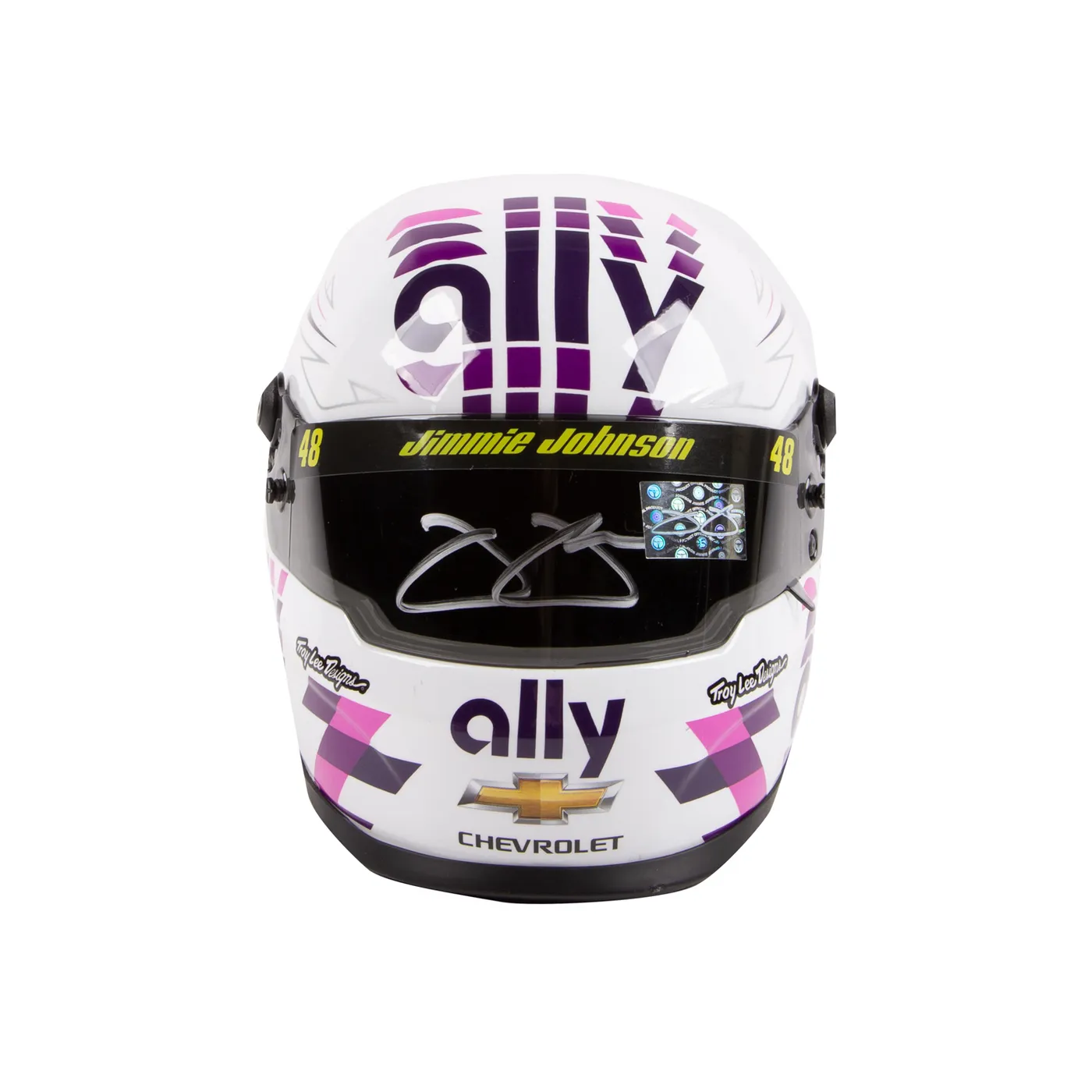 Jimmie Johnson Autographed Miniature Size 2020 Ally Replica Helmet