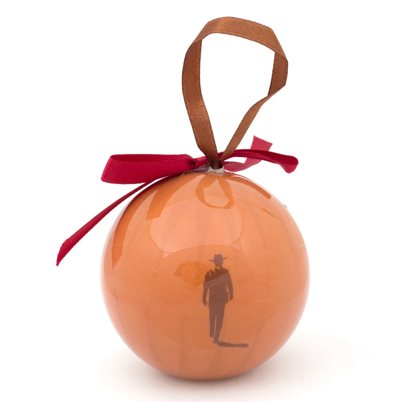 John Wayne Decoupage Ball & Bow Ornament