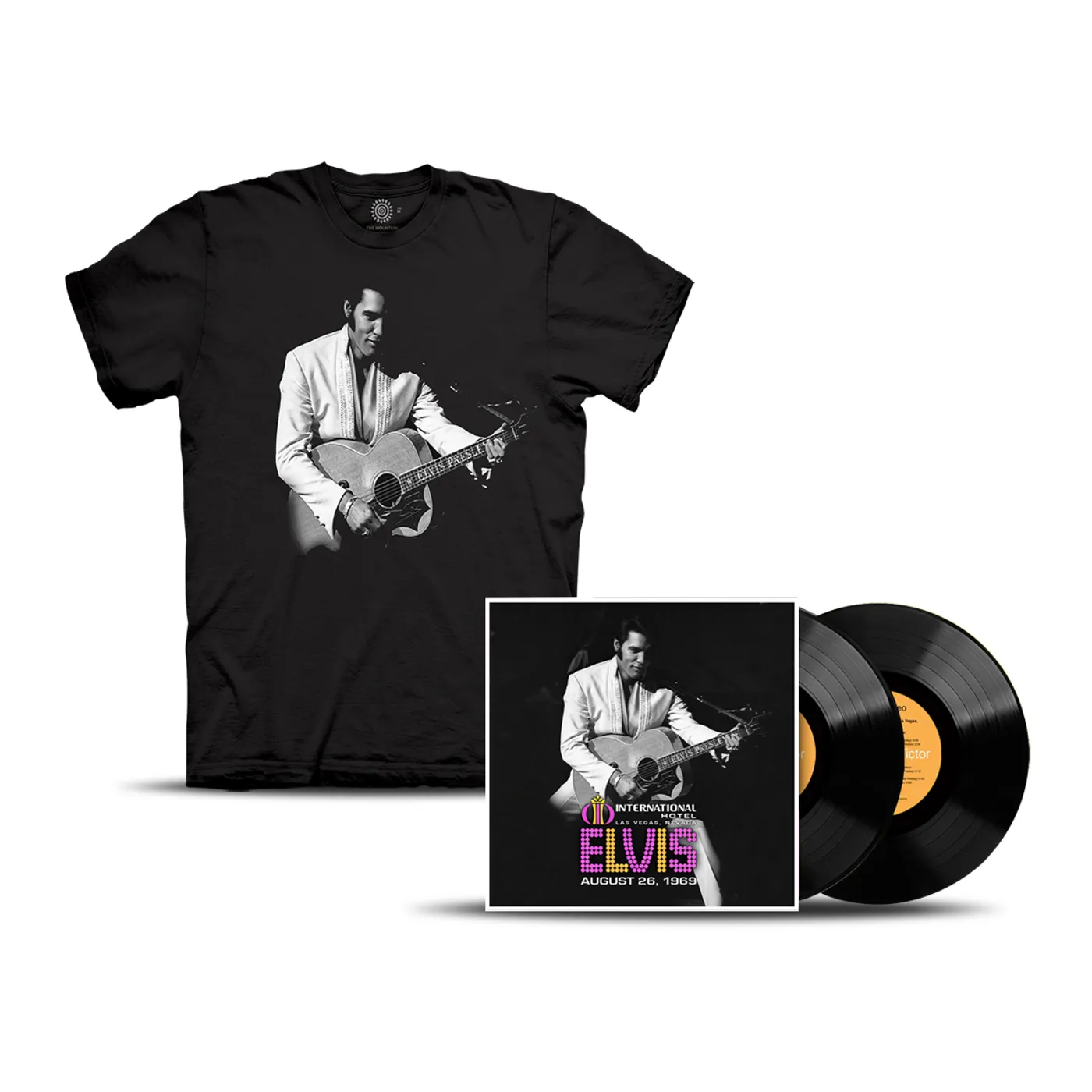 Elvis Presley LIVE 1969 International Hotel T-shirt + LP Bundle
