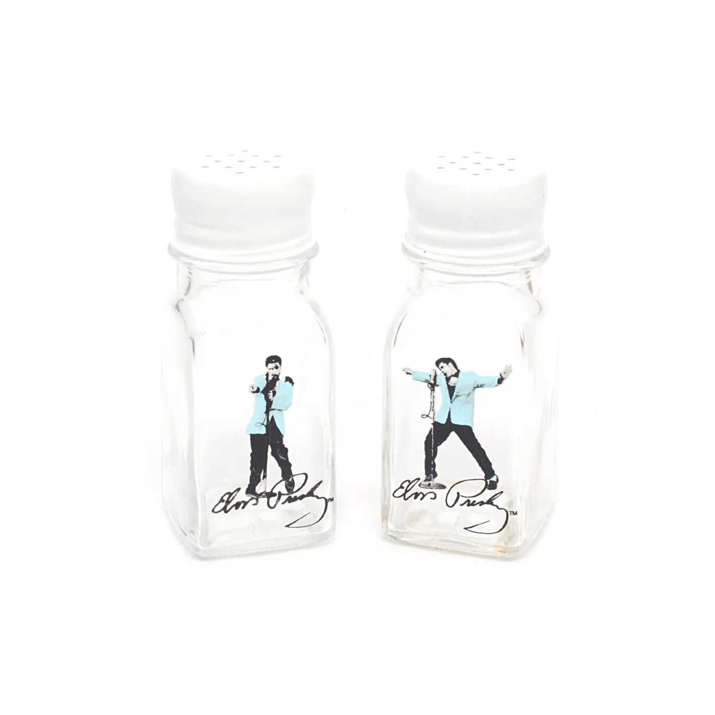 Elvis Presley Blue Suede Shoes Ceramic Salt & Pepper Set