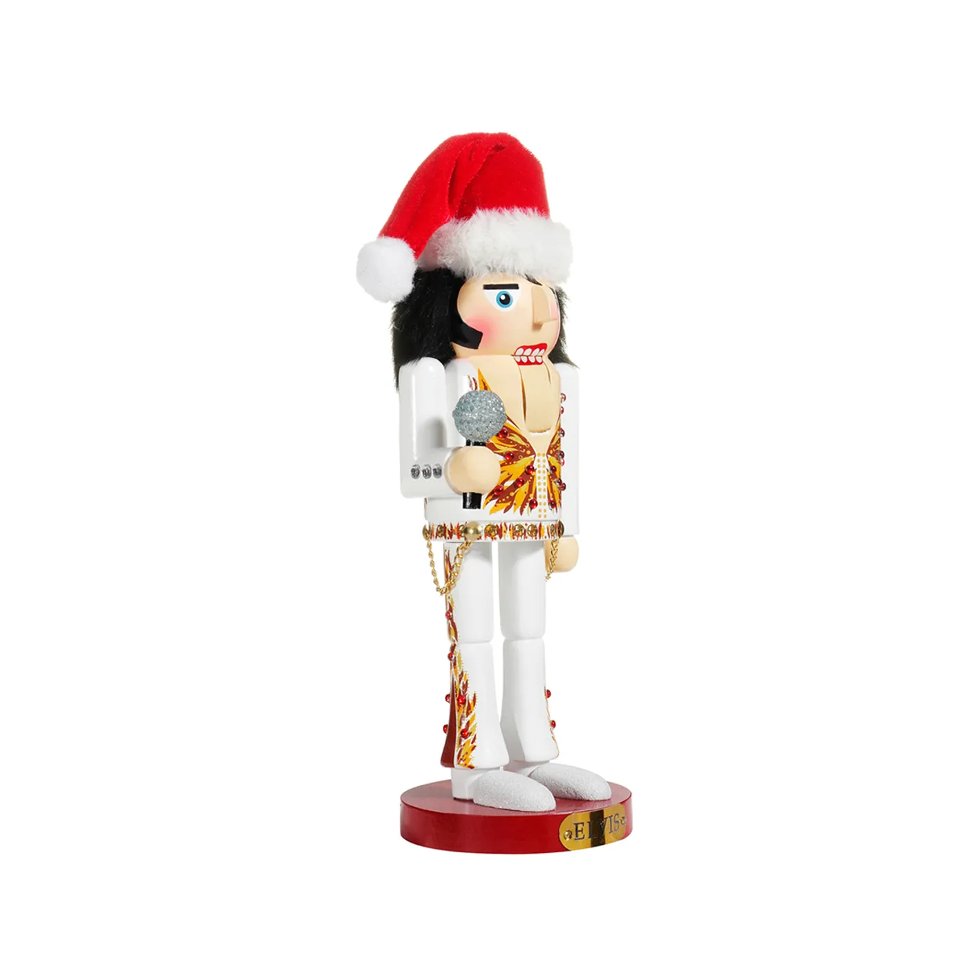 Elvis Presley Flames Jumpsuit Nutcracker - 11"