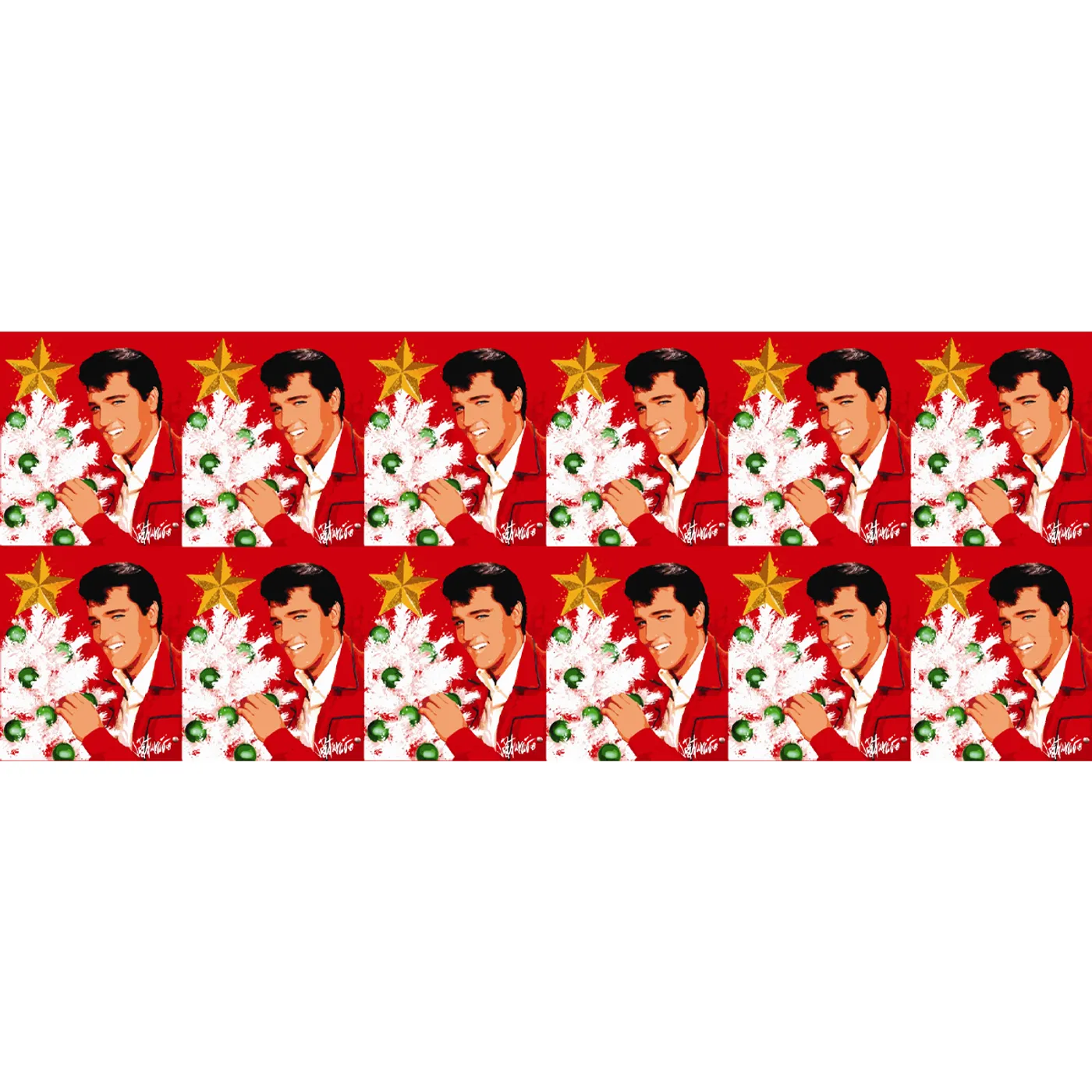 Elvis Presley Christmas Tree Gift Wrap - 6' roll