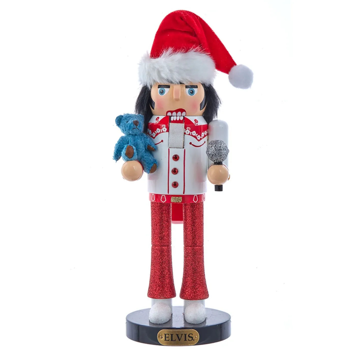  Elvis Presley With Teddy Bear 10" Nutcracker