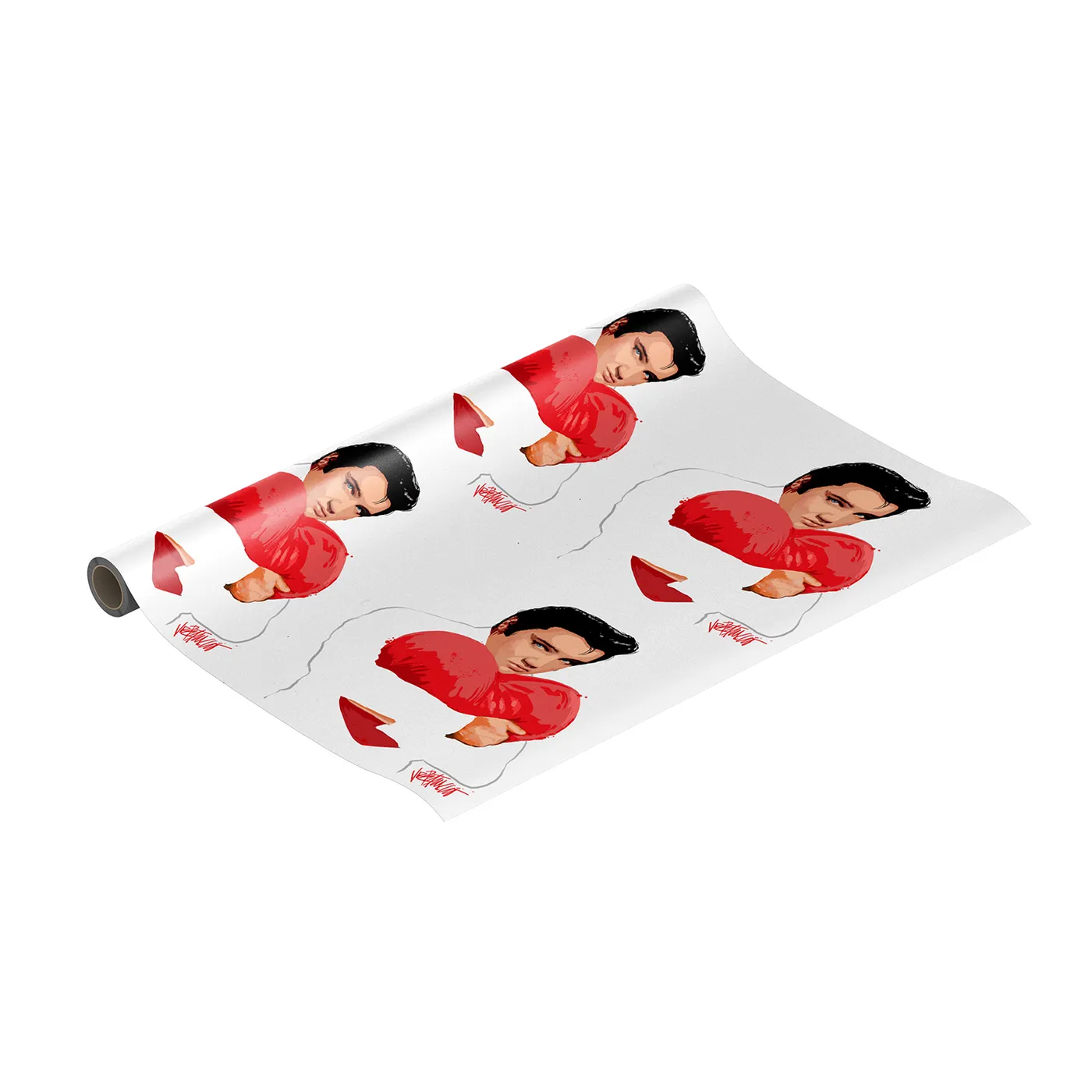 Love, Elvis Presley 30" x 6' Gift Wrap - White