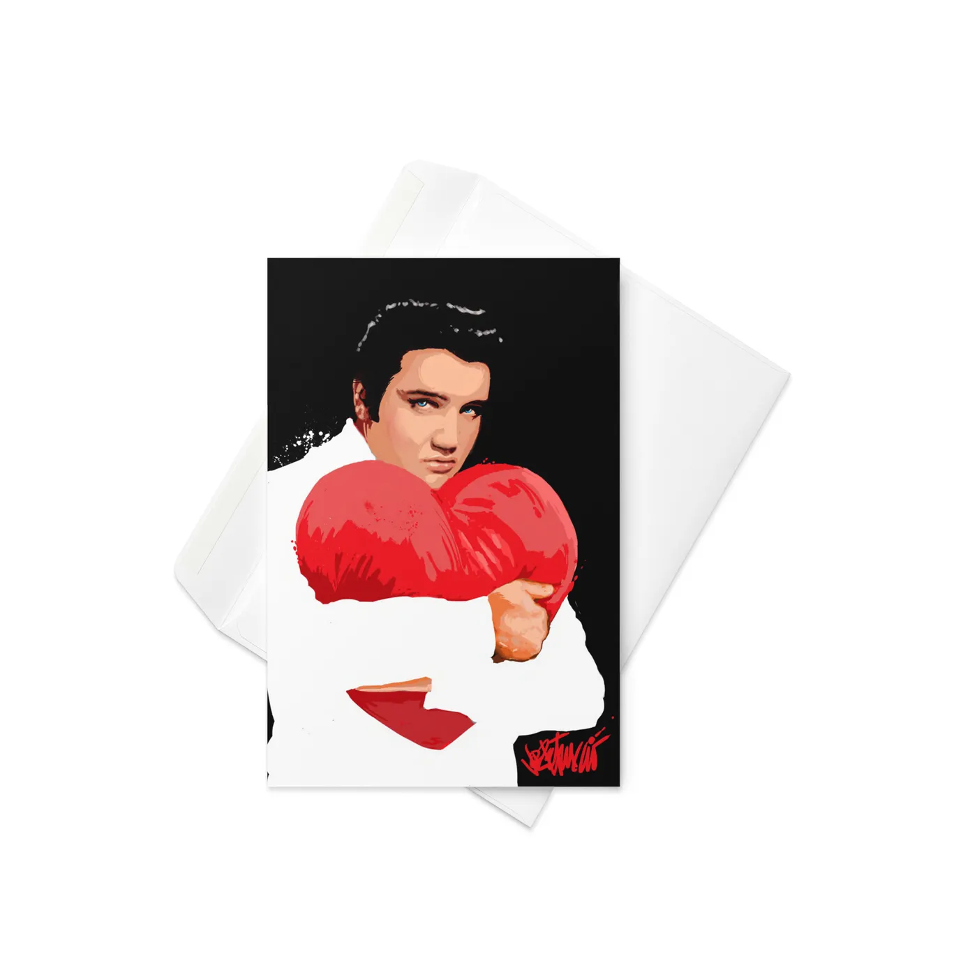 Love, Elvis Presley Greeting Card Black
