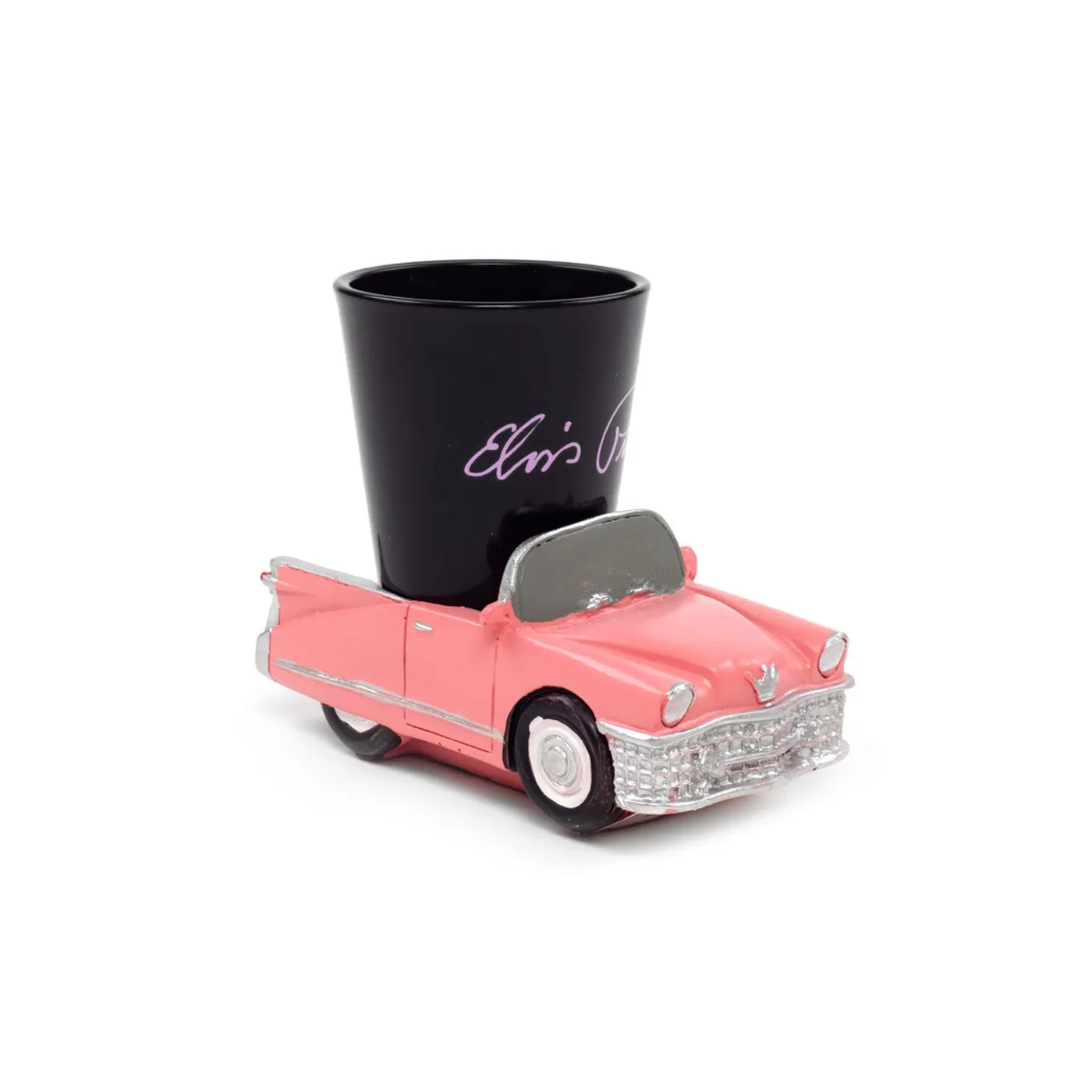Elvis Presley Shot Glass with Pink Cadillac Base