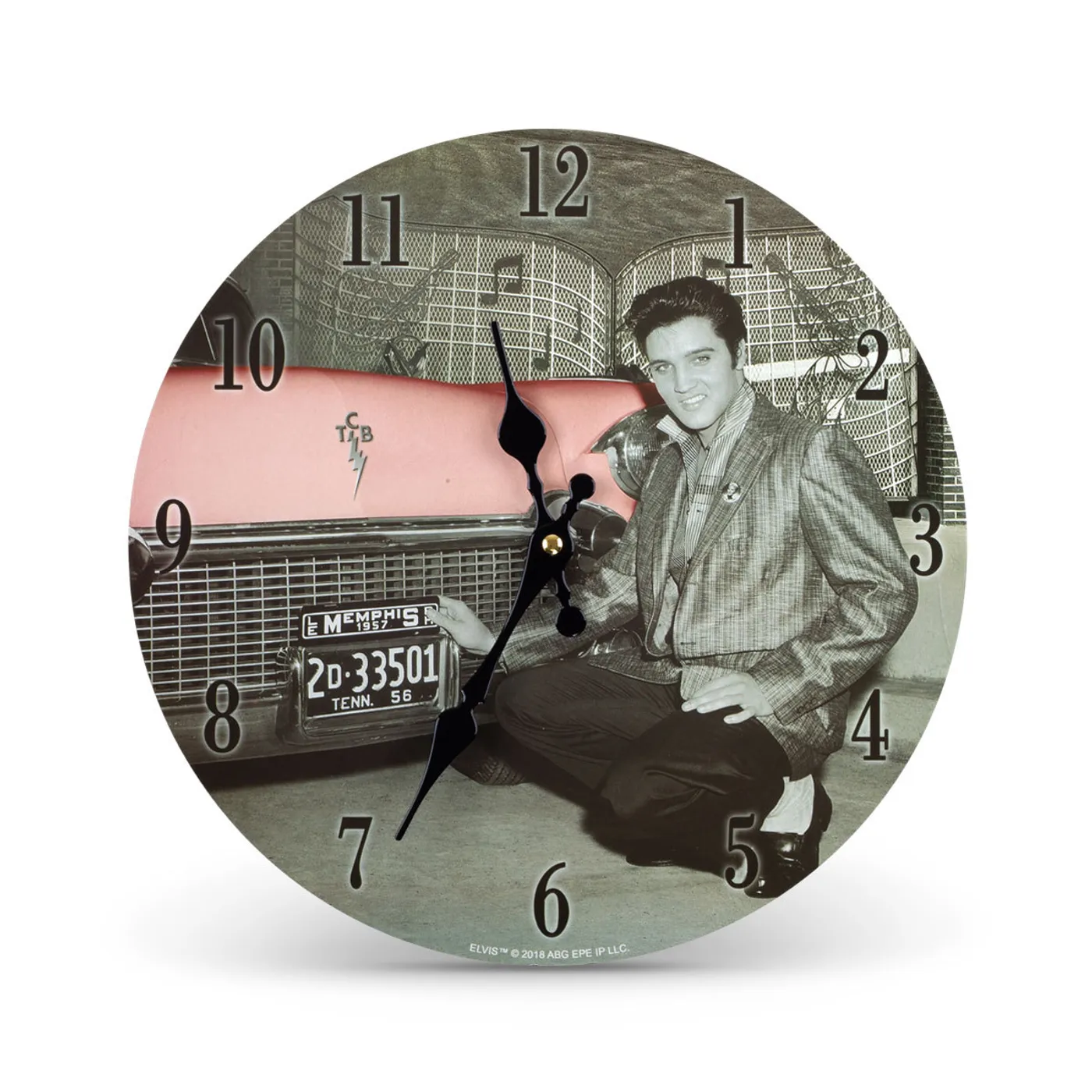 Elvis Presley Pink Cadillac Clock