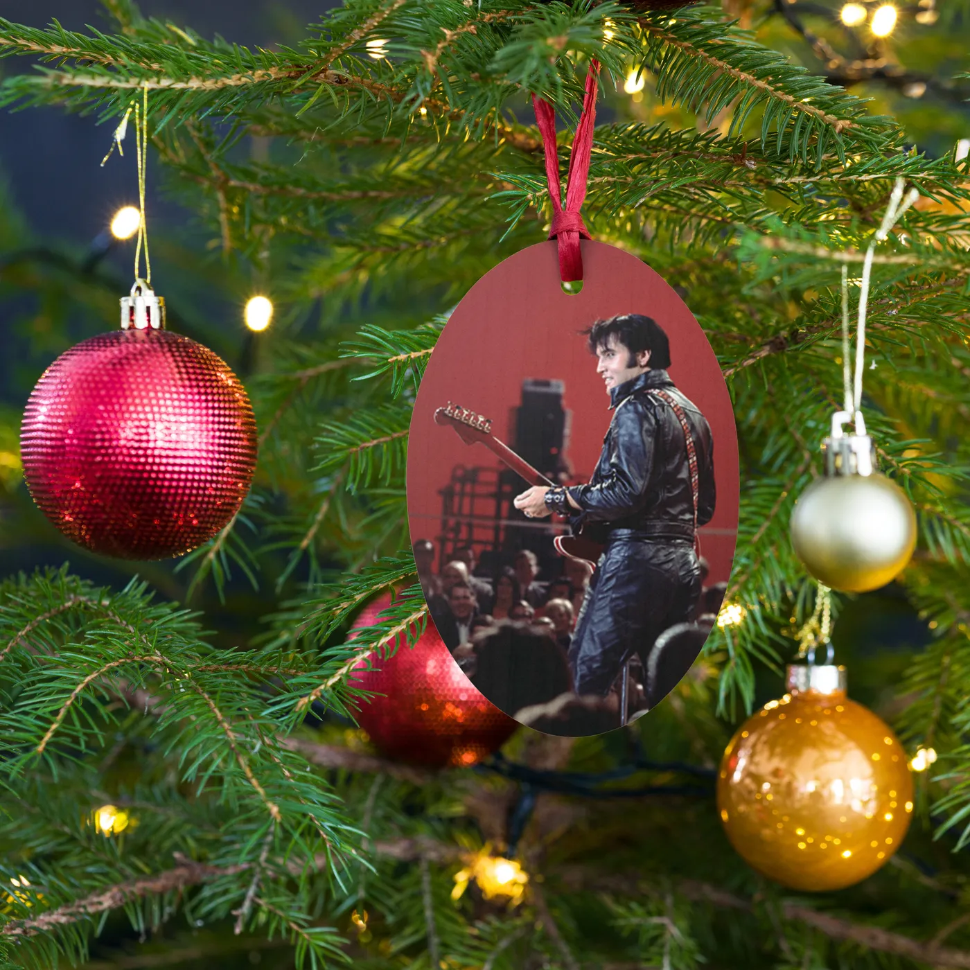 Elvis Presley 68 Special Wooden Ornament