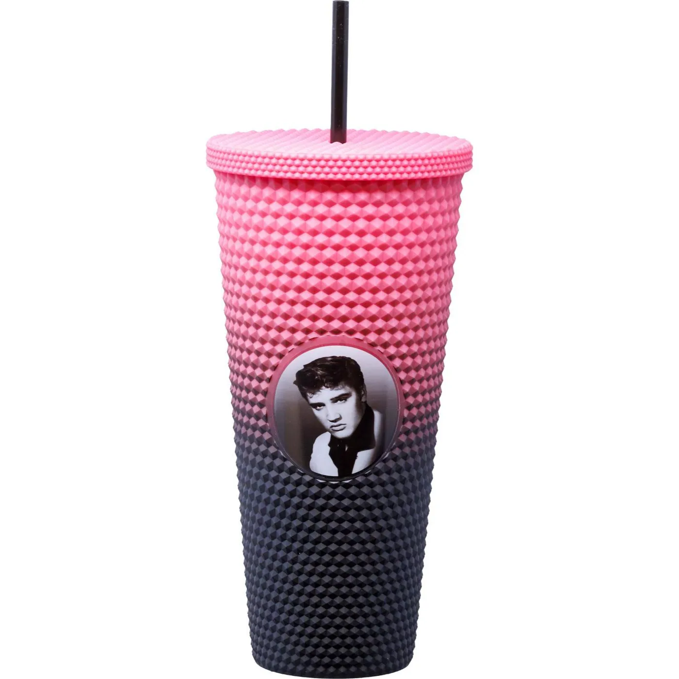Elvis Presley 32oz Pink Studded Cup with Straw