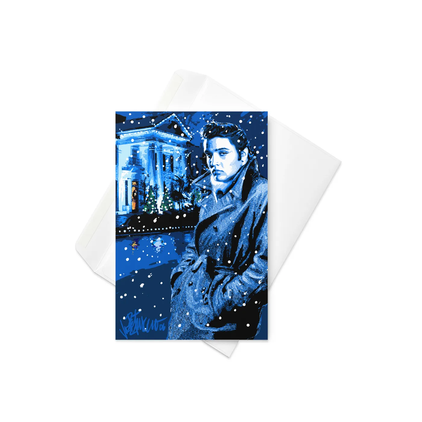 Elvis Presley Home for Christmas Greeting Card