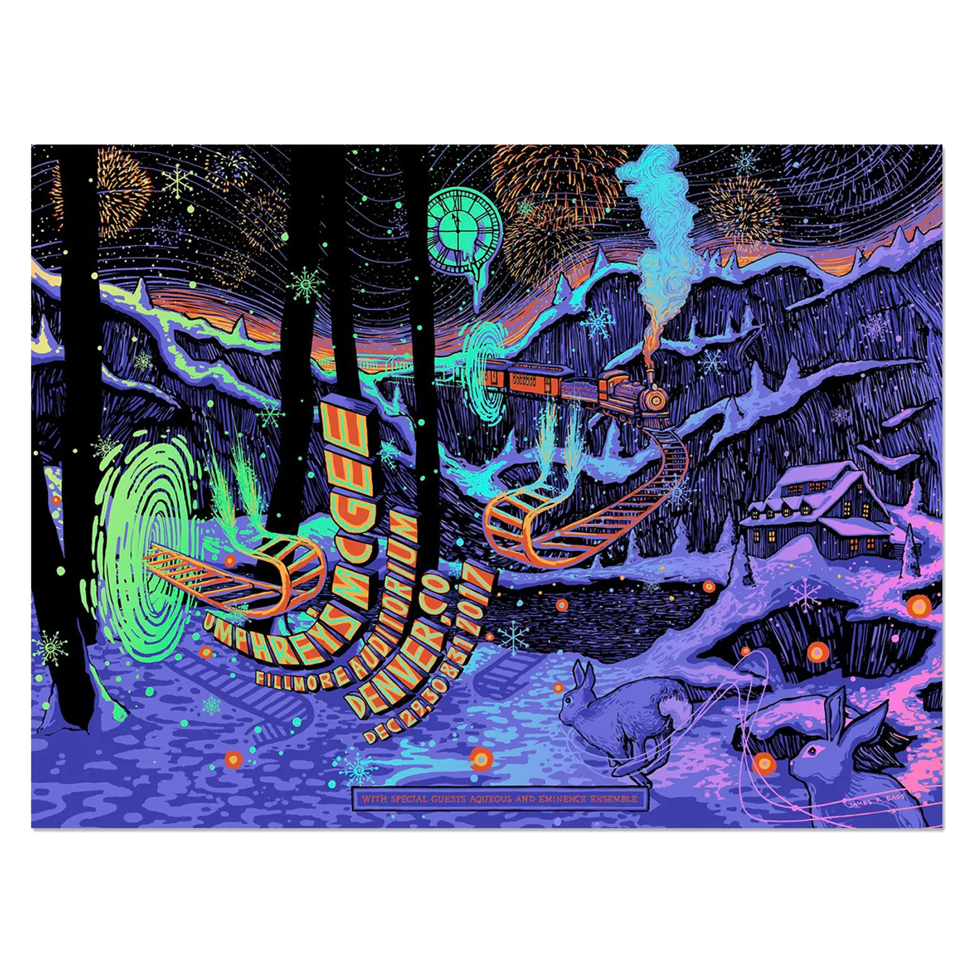 Umphrey's McGee James Eads NYE 2017 Rainbow Foil Poster