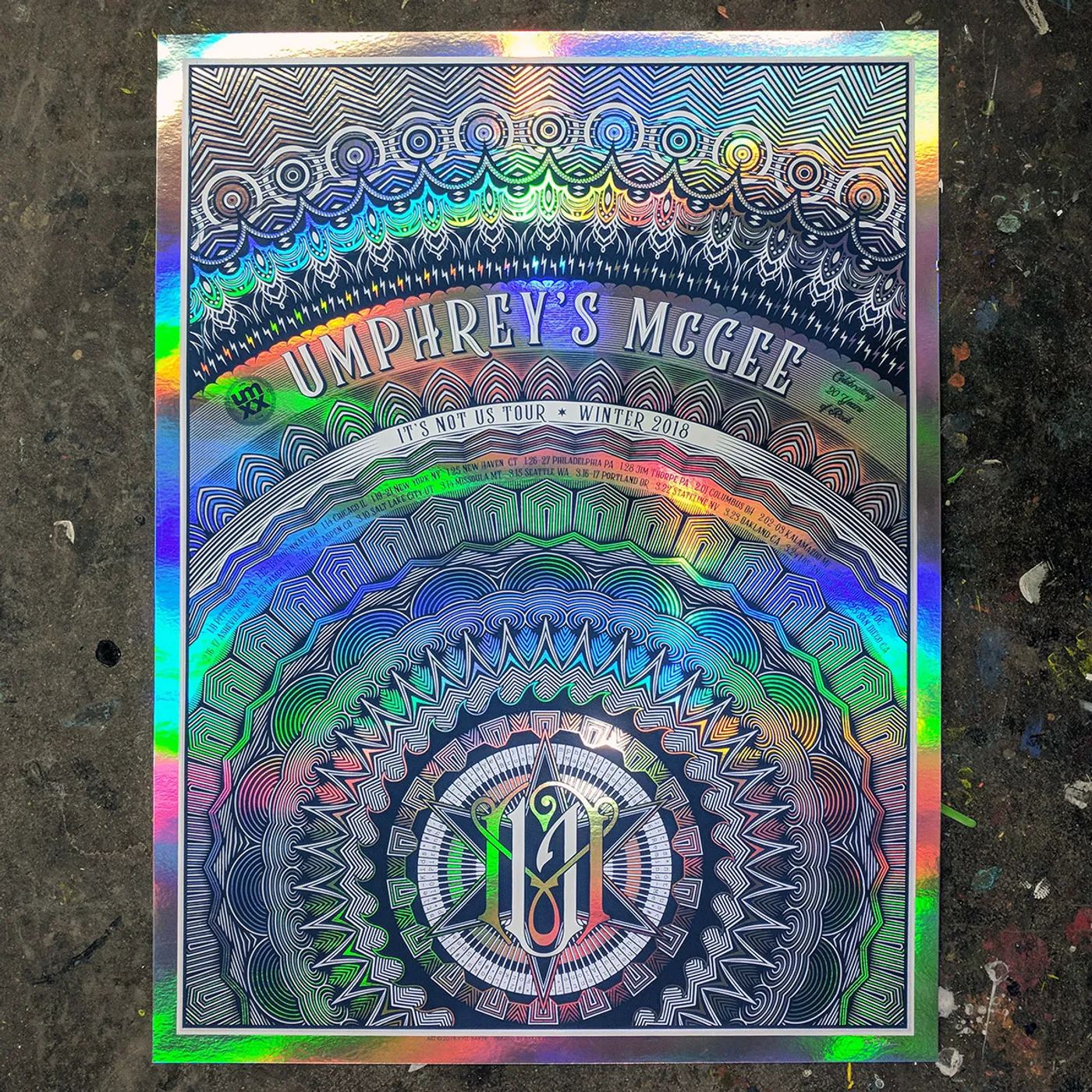Umphrey's McGee Winter Tour 2018 Foil by Kyle Baker