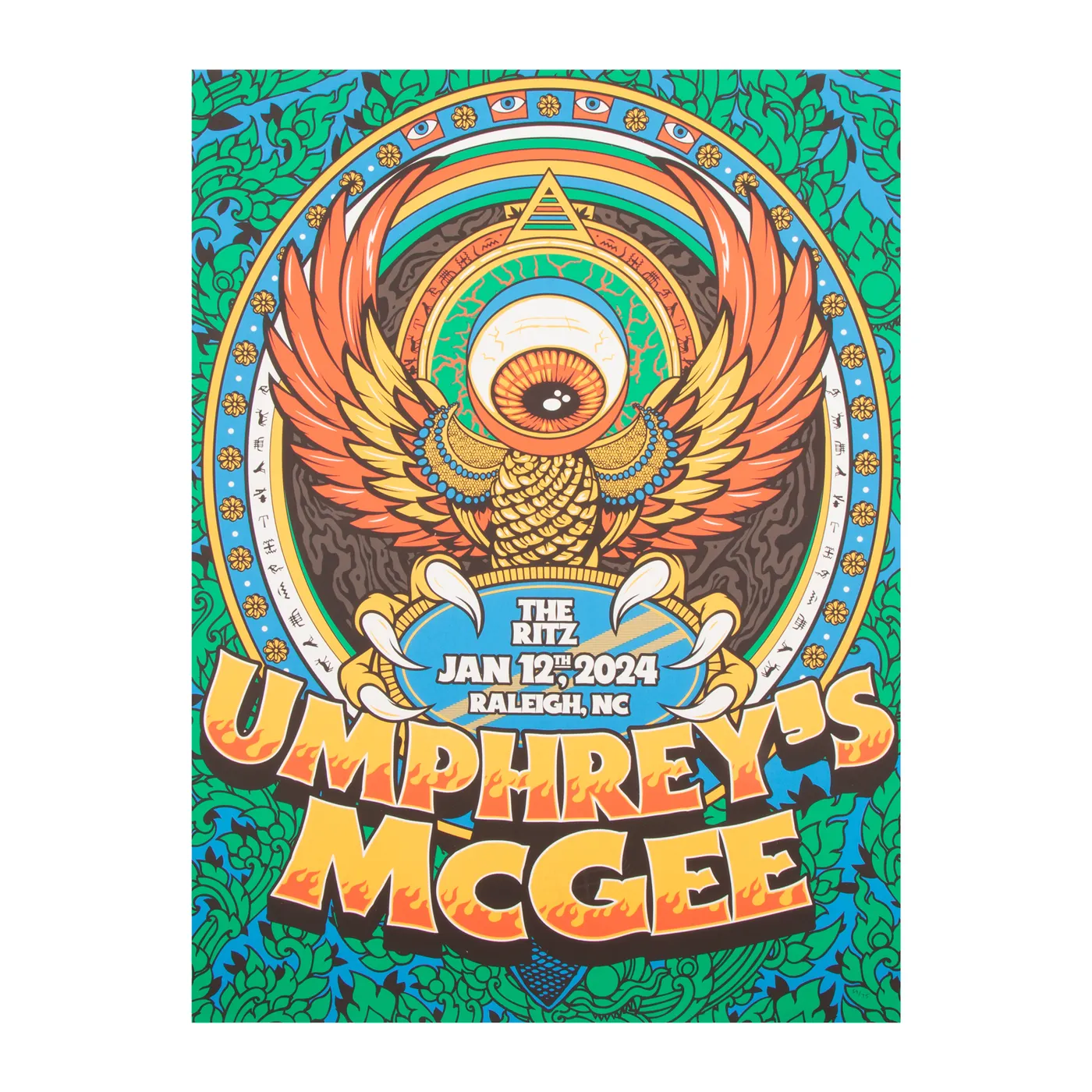 Umphrey's McGee Raleigh, NC 2024 Poster by Dave Caron