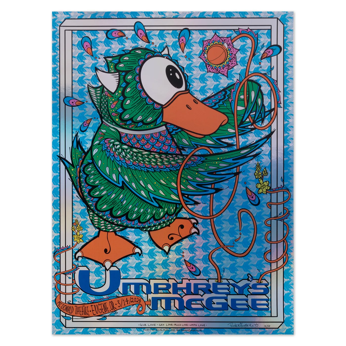 Umphrey's McGee Eugene, OR 2024 Foil Poster by Pondermonster