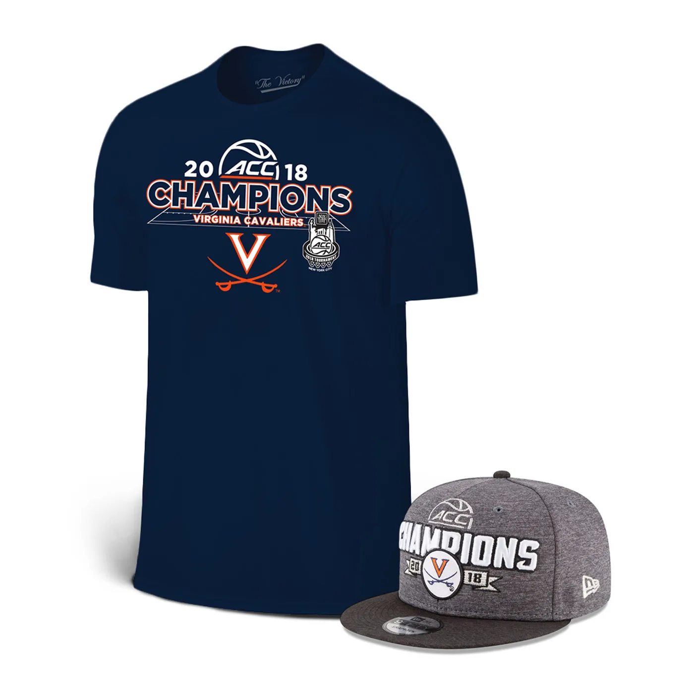 UVA Athletics University of Virginia Basketball ACC Champs Hat + T-Shirt