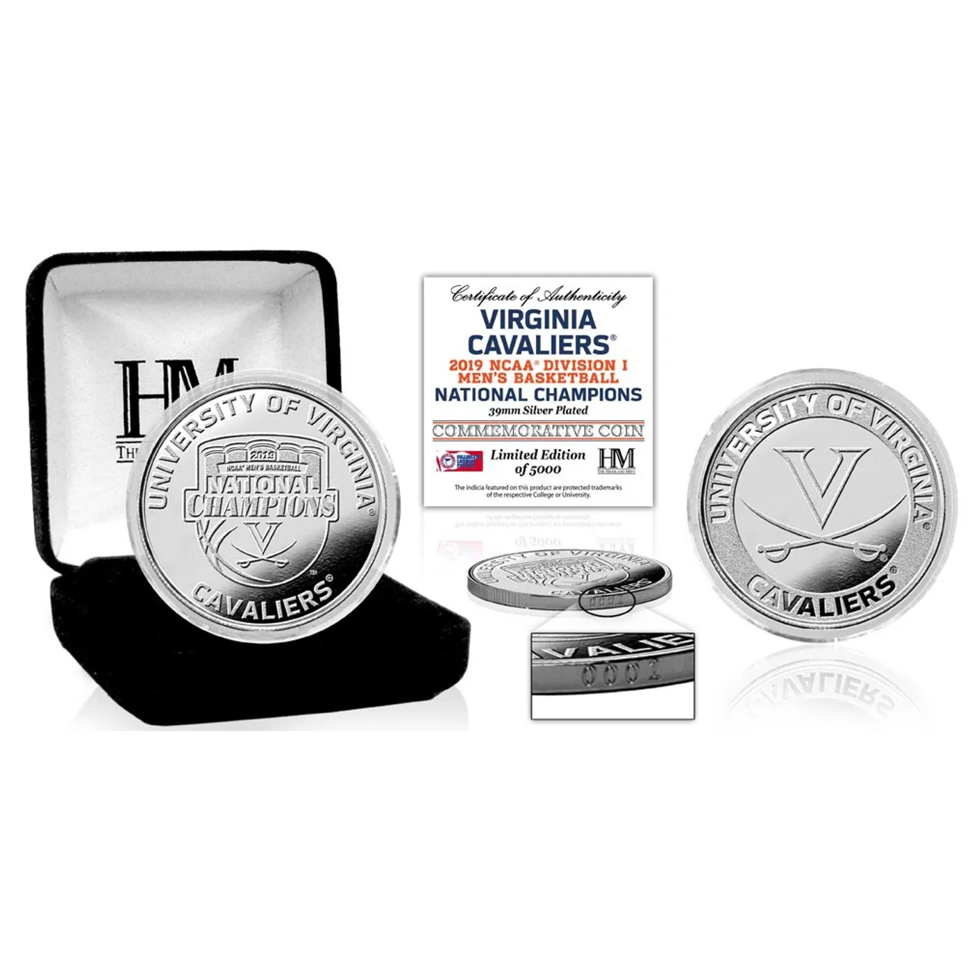 UVA Athletics University of Virginia 2019 Champions Silver Mint Coin