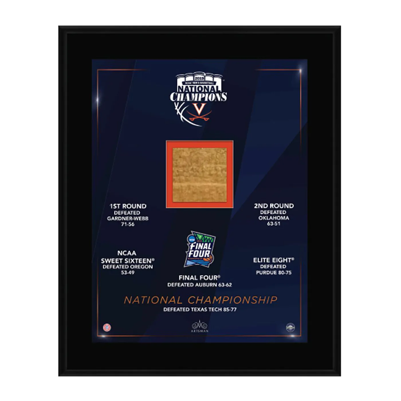 UVA Athletics University of Virginia Courtside Plaque