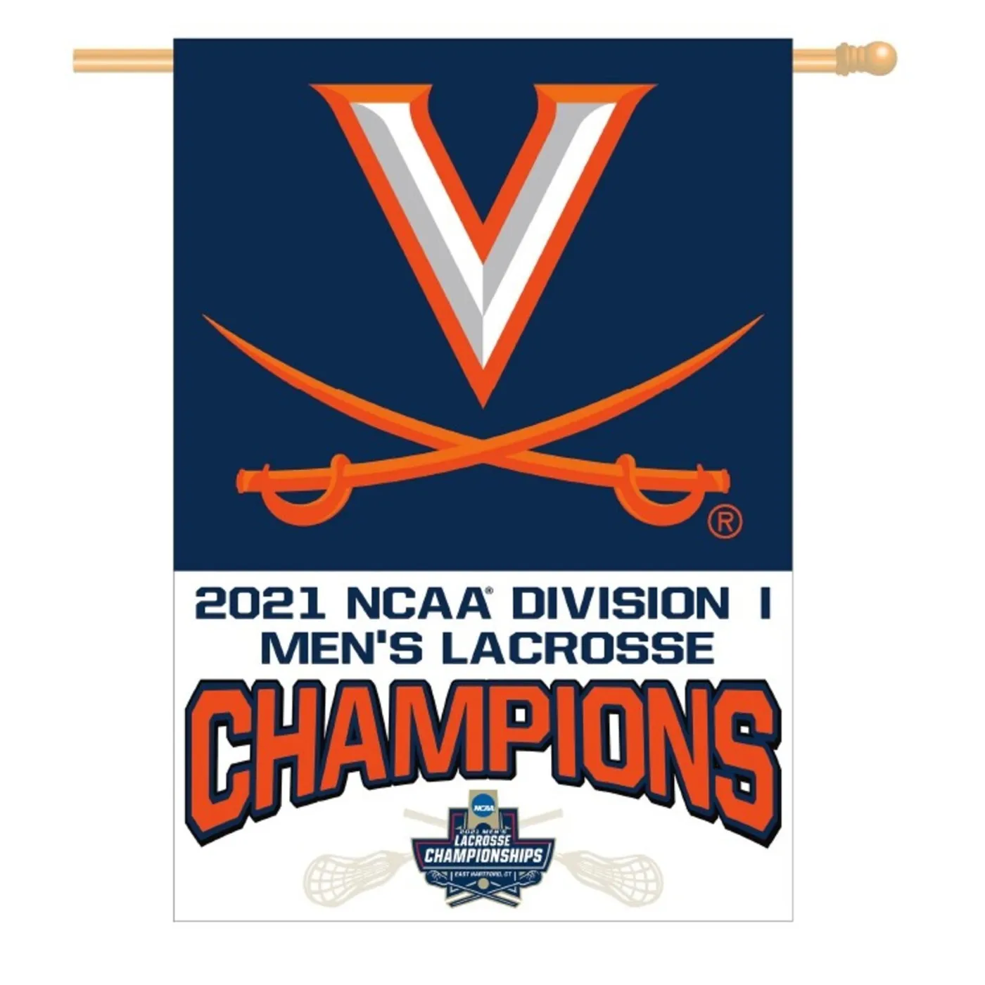 UVA Athletics 2021 Men’s Lacrosse National Champ Banner - 28" x 40"