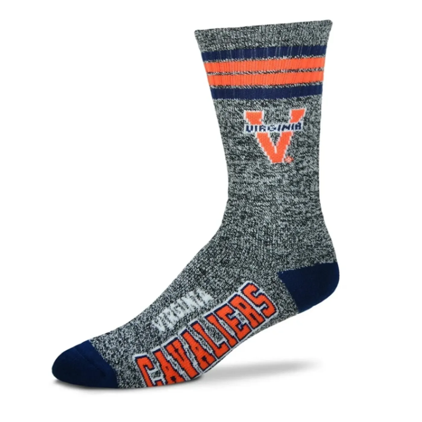 UVA Athletics Virginia Cavaliers Marbled 4 Stripe Adult Socks