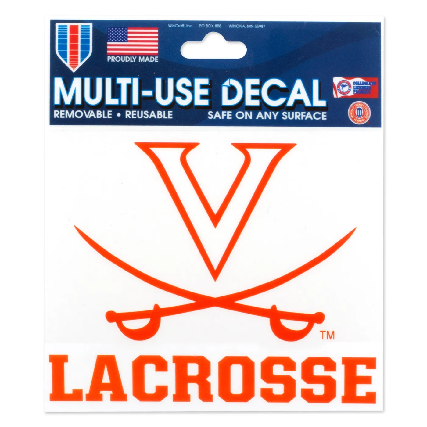 UVA Athletics Lacrosse 3 x 4 Multi Use Decal