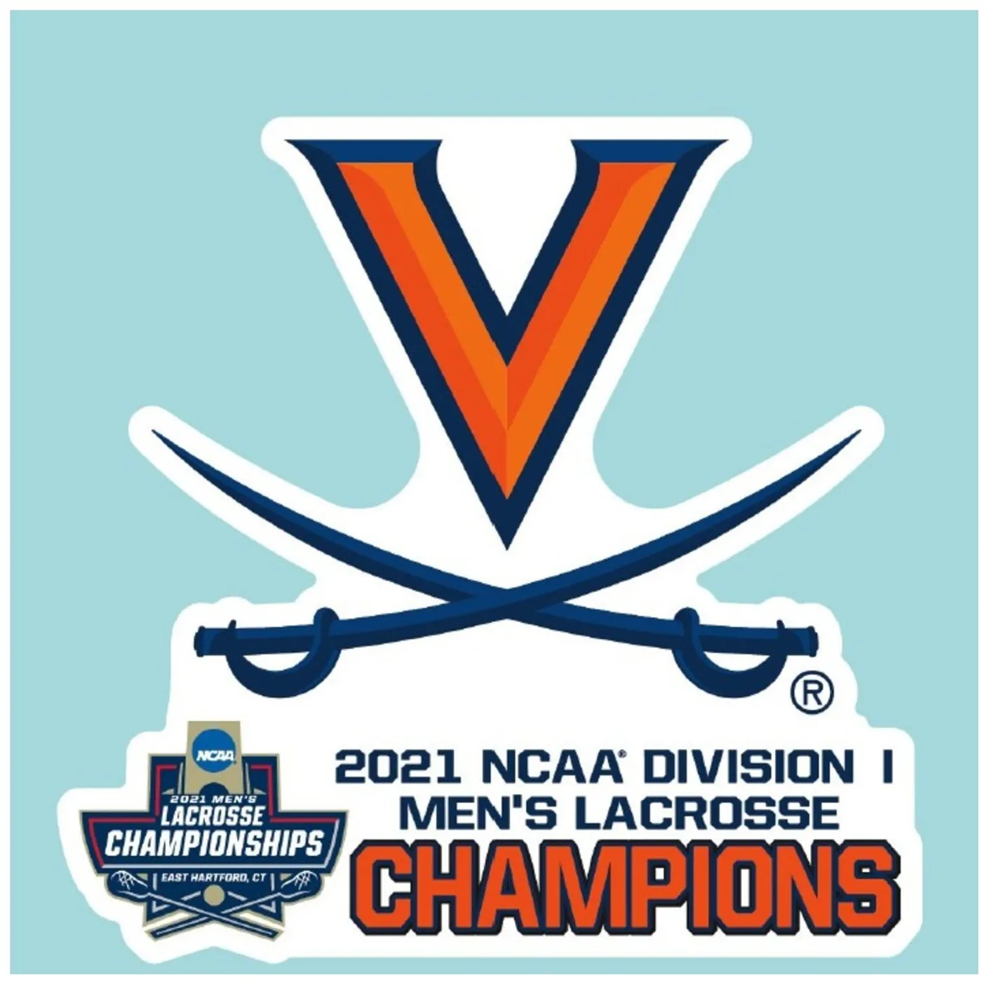 UVA Athletics 2021 Men’s Lacrosse National Champ Decal - 4" x 4"