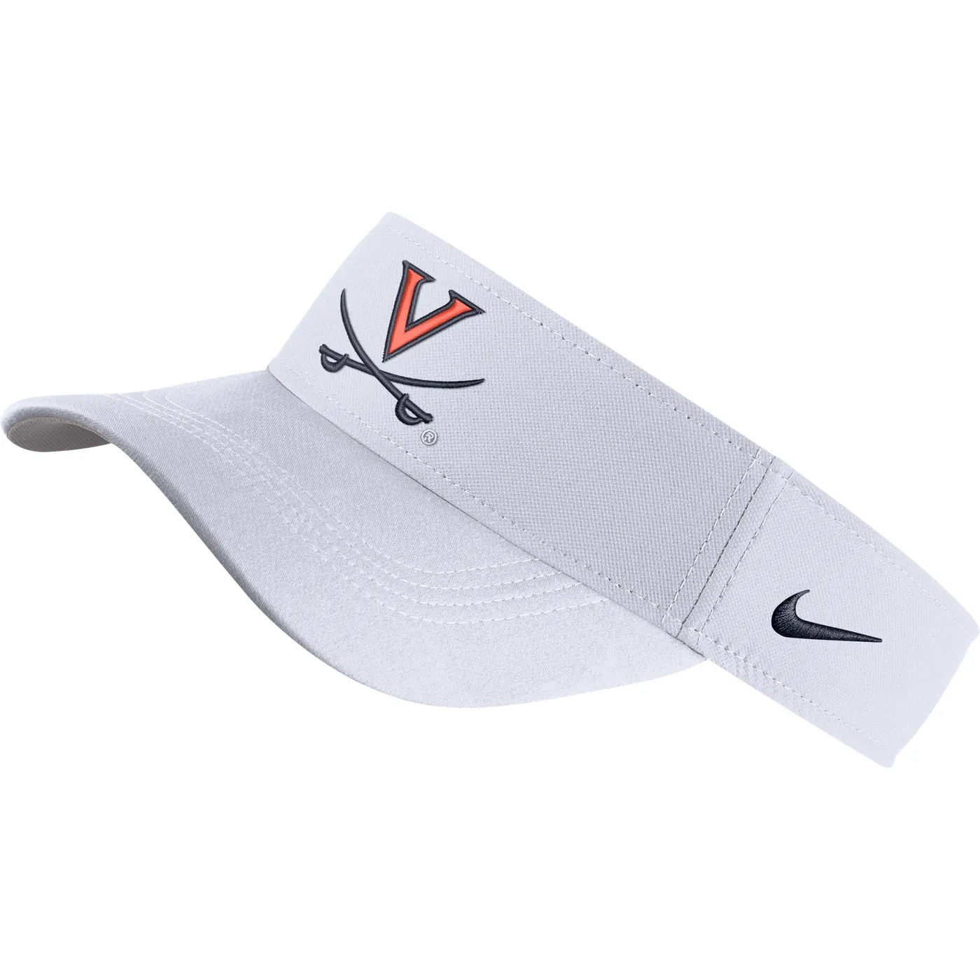 UVA Athletics University of Virginia Nike White V-sabre Visor