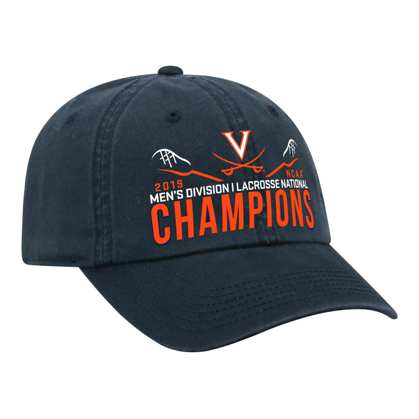 UVA Athletics Virginia Lacrosse 2019 National Champs Classic Navy Crew Hat