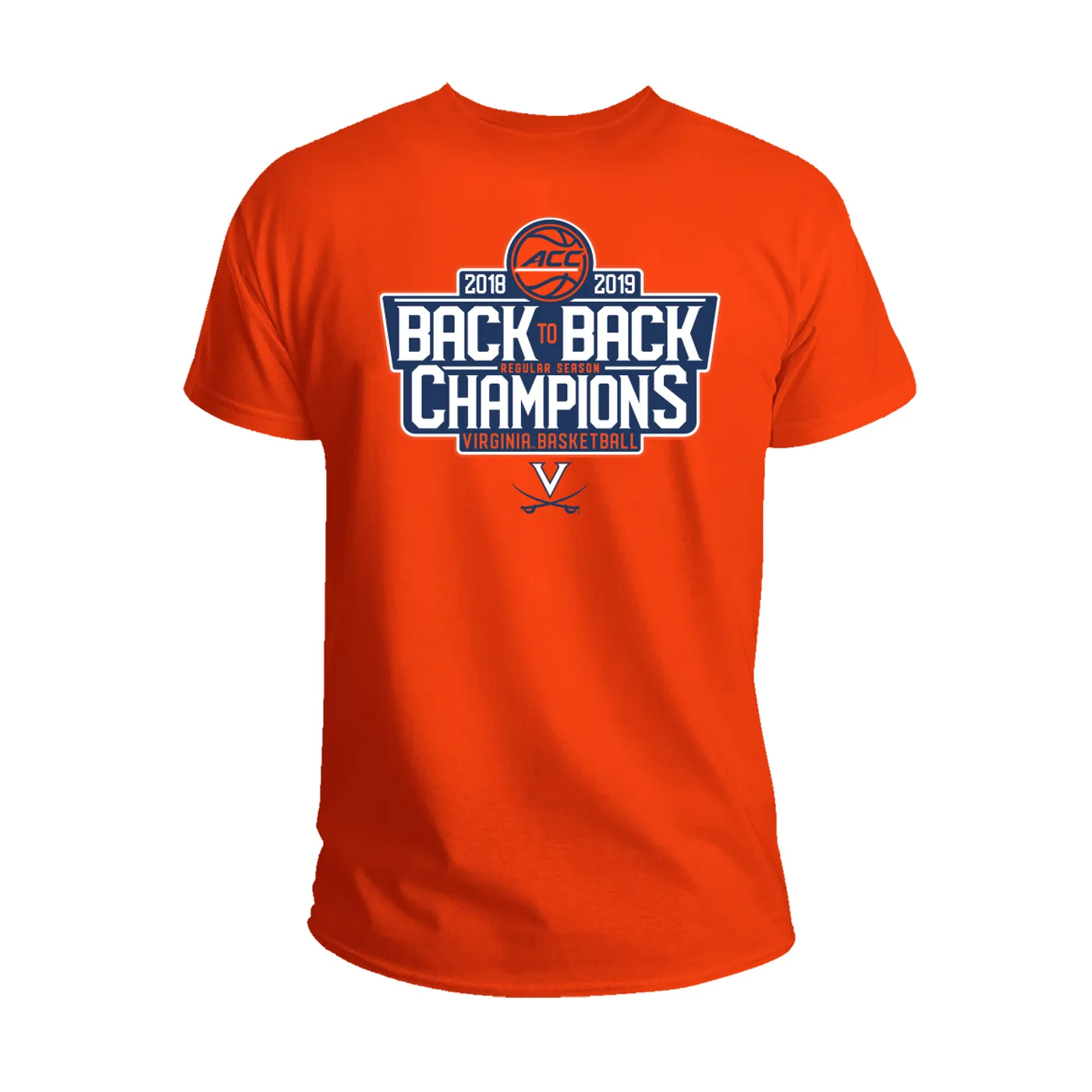 UVA Athletics University of Virginia 2019 ACC Regular Season Champion Orange T-shirt